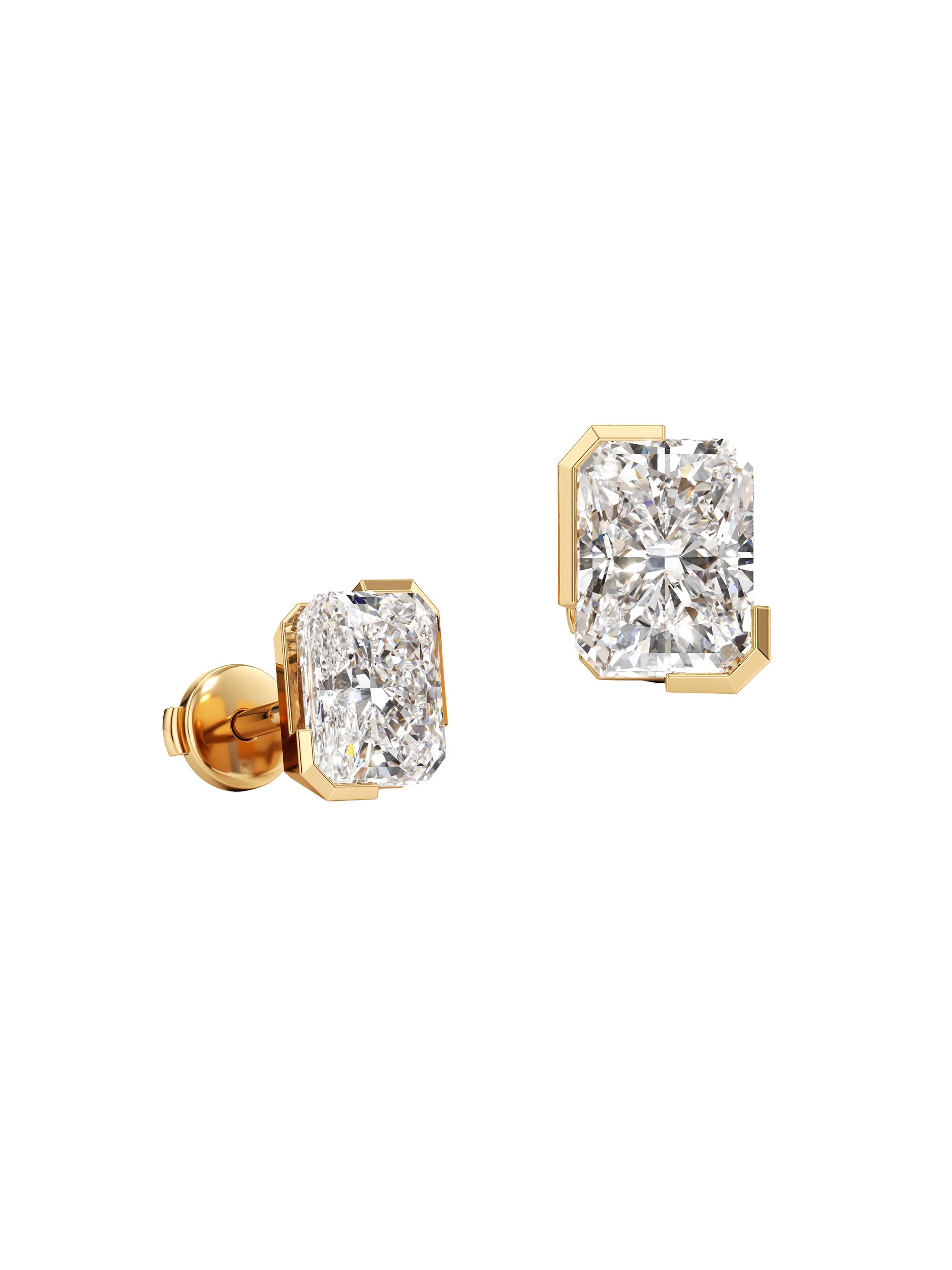 Unsaid Women's Meta 18K Gold & 2.08 TCW Lab-Grown Diamond Radiant-Cut Stud Earrings - Yellow Gold