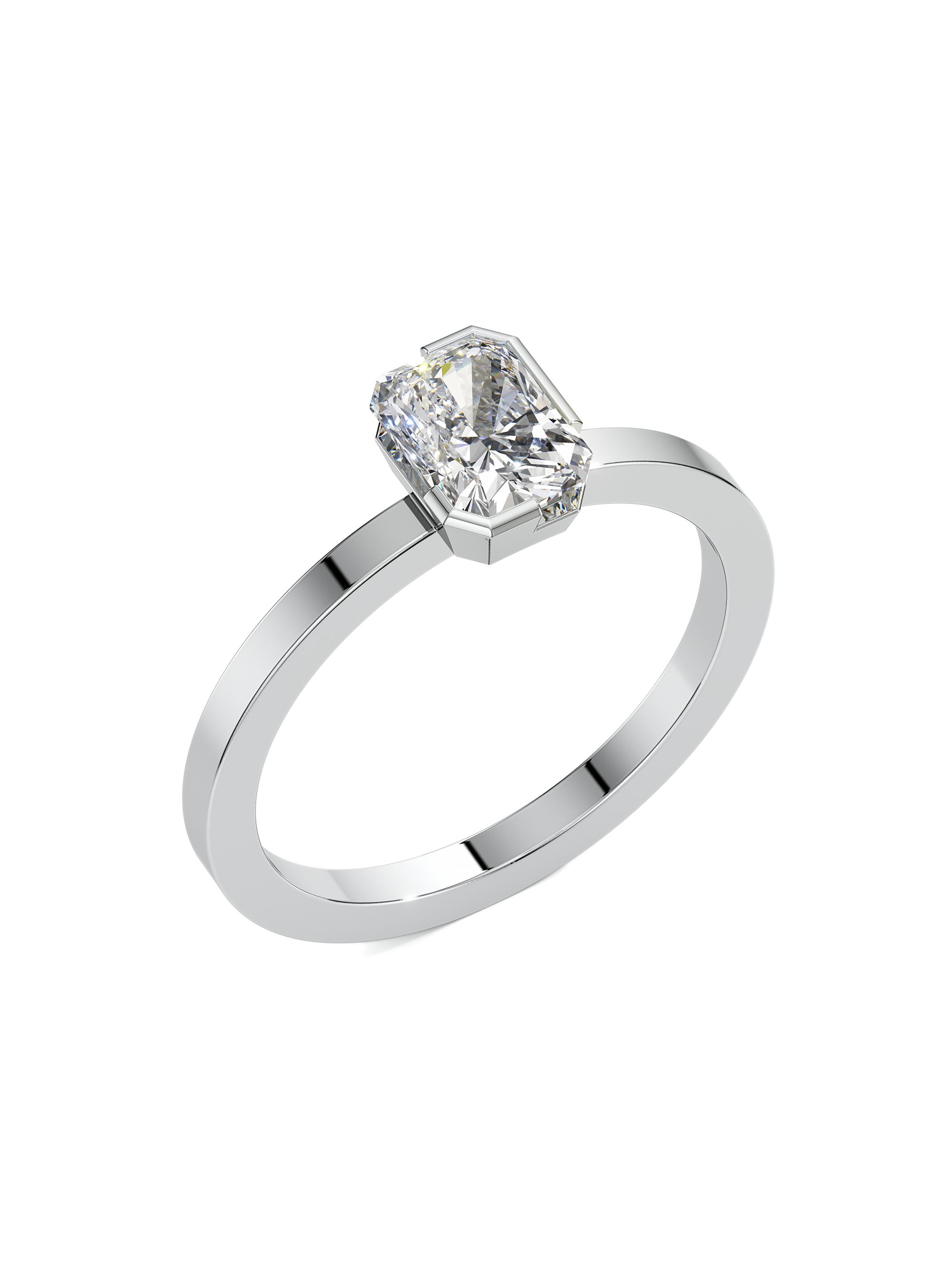 Unsaid Women's Meta 18K White Gold & 1.01 TCW Lab-Grown Diamond Radiant-Cut Solitaire Ring - White Gold
