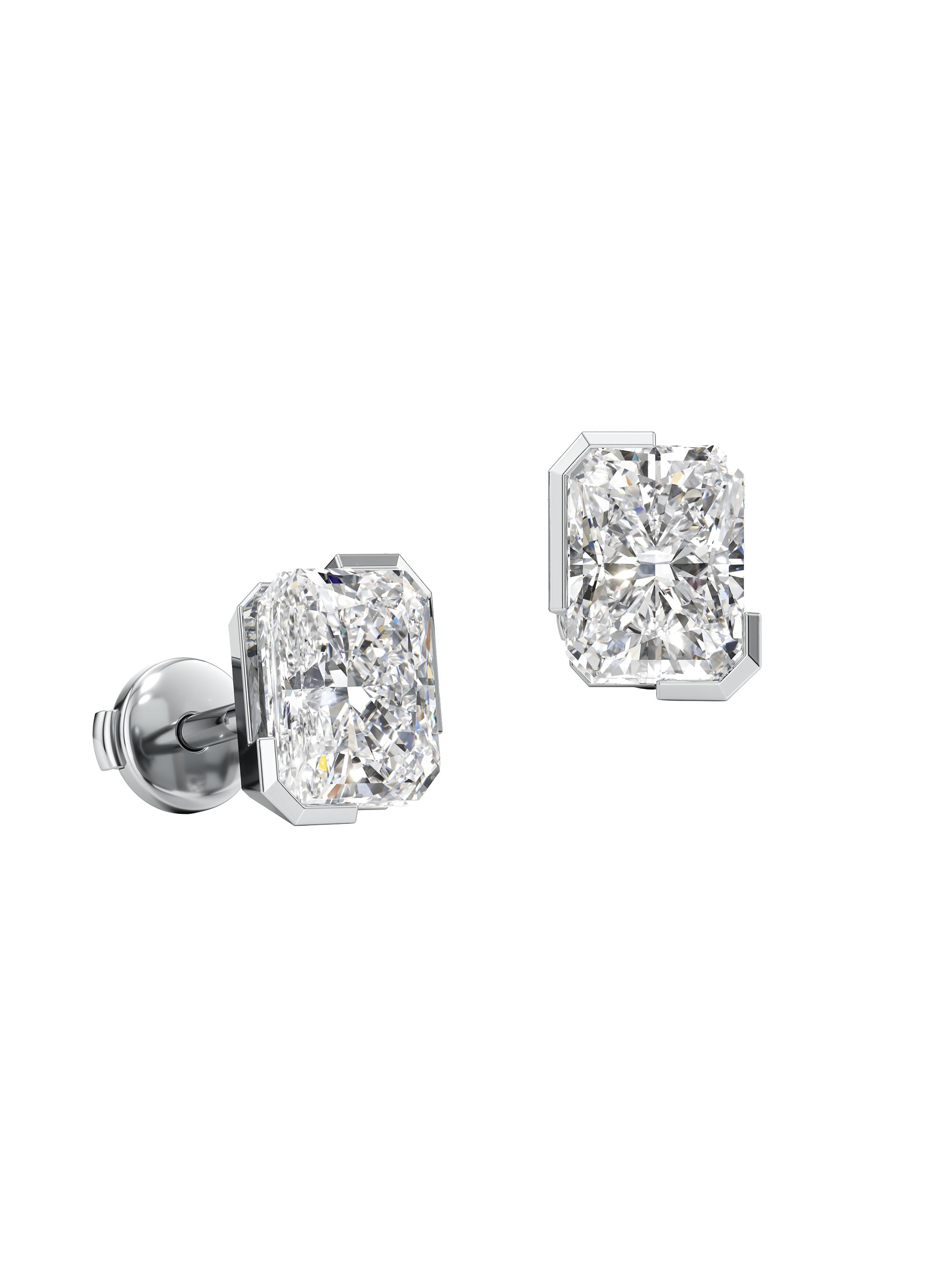 Unsaid Women's Meta 18K White Gold & 2.08 TCW Lab-Grown Diamond Radiant-Cut Stud Earrings - White Gold