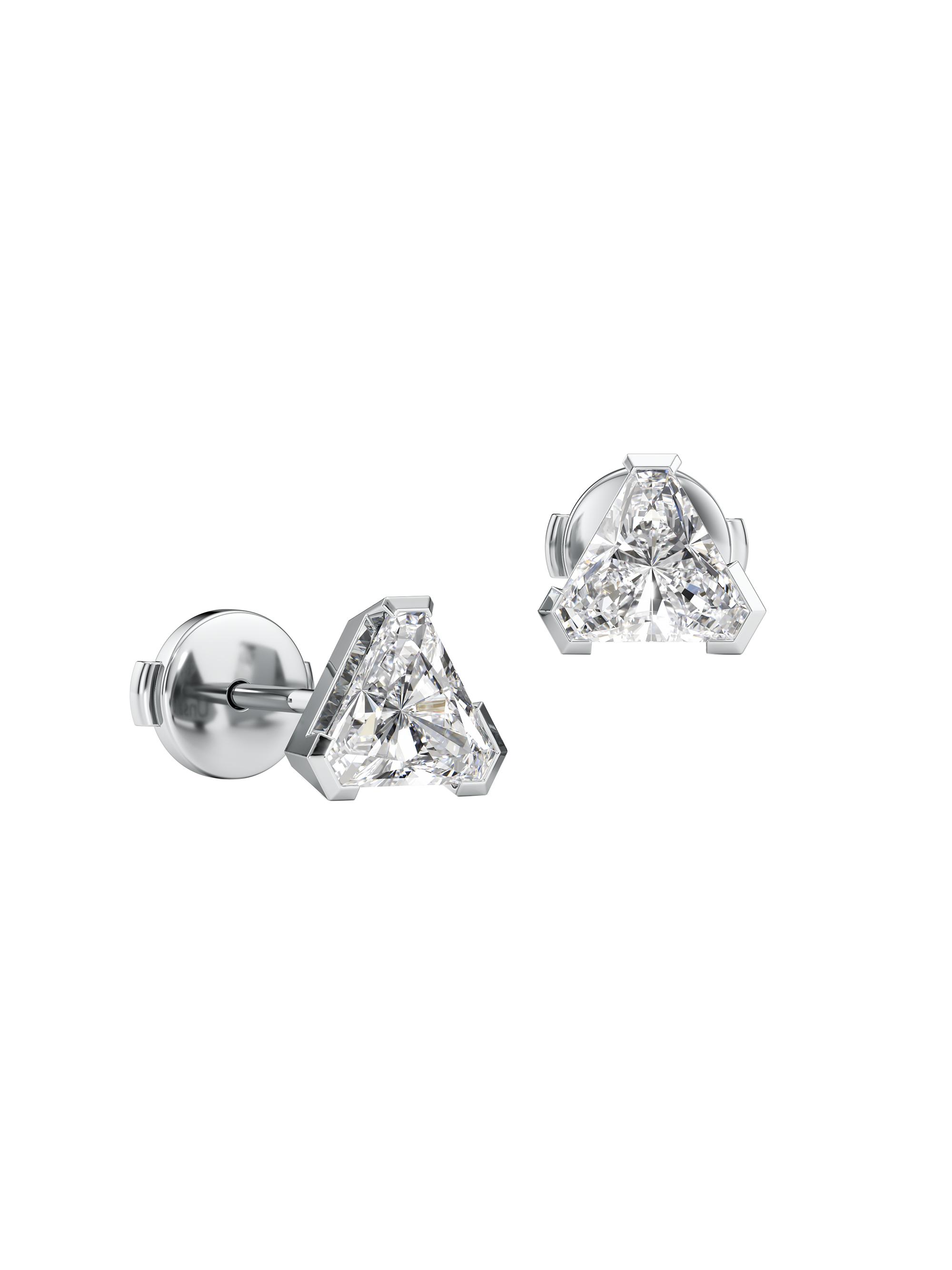 Unsaid Women's Meta 18K White Gold & 1.40 TCW Lab-Grown Diamond Trillion Stud Earrings - White Gold