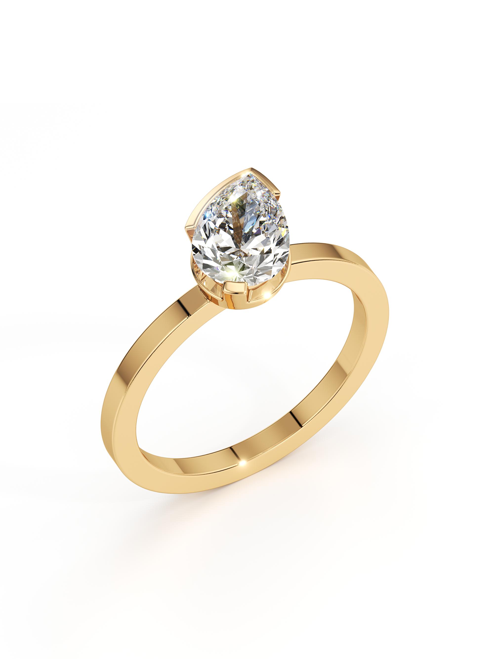 Unsaid Women's Meta 18K Yellow Gold & 1.02 TCW Lab-Grown Diamond Pear-Cut Solitaire Ring - Yellow Gold