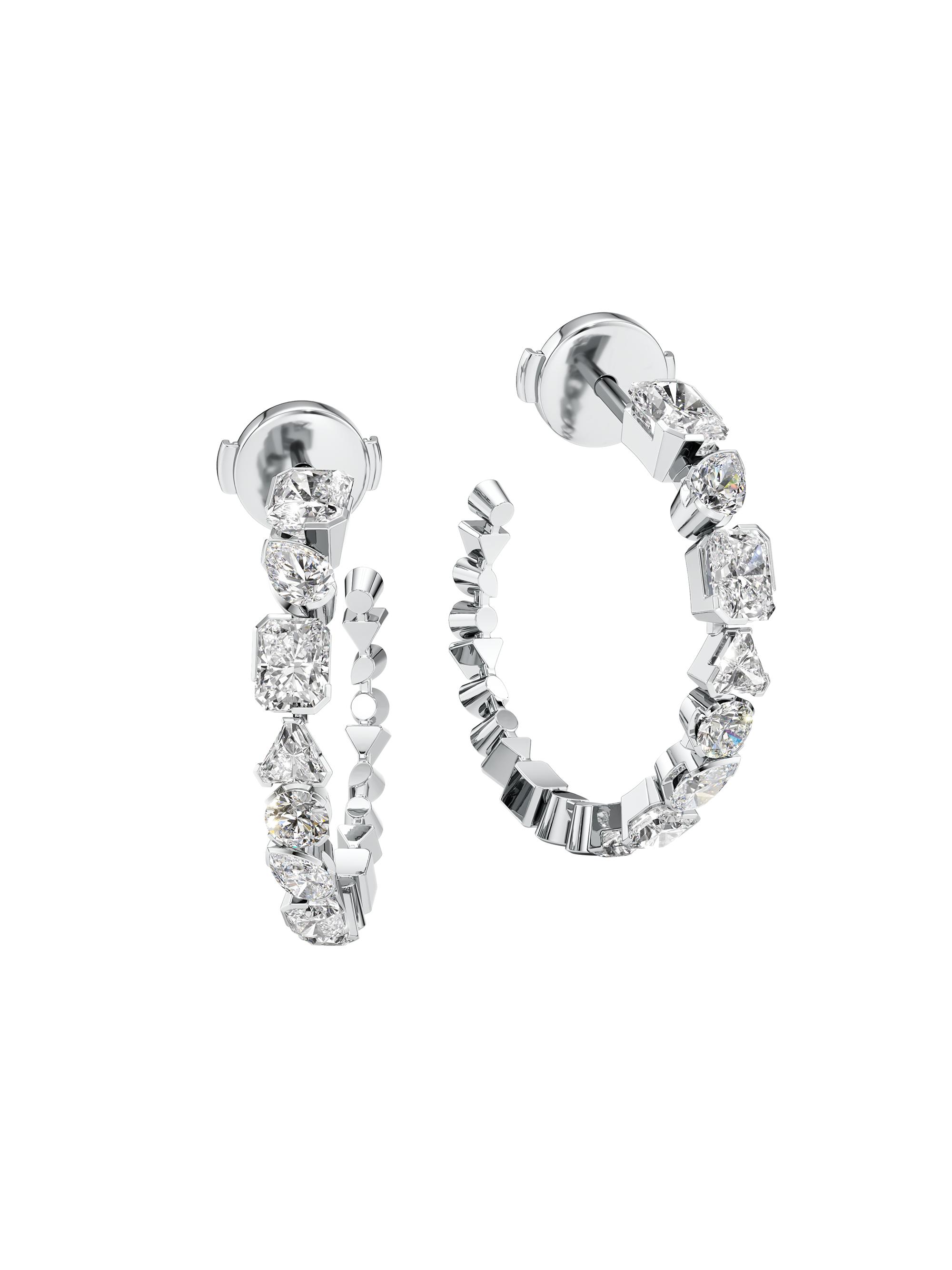 Unsaid Women's Meta 18K White Gold & 2.43 TCW Lab-Grown Diamond Mini Hoop Earrings - White Gold