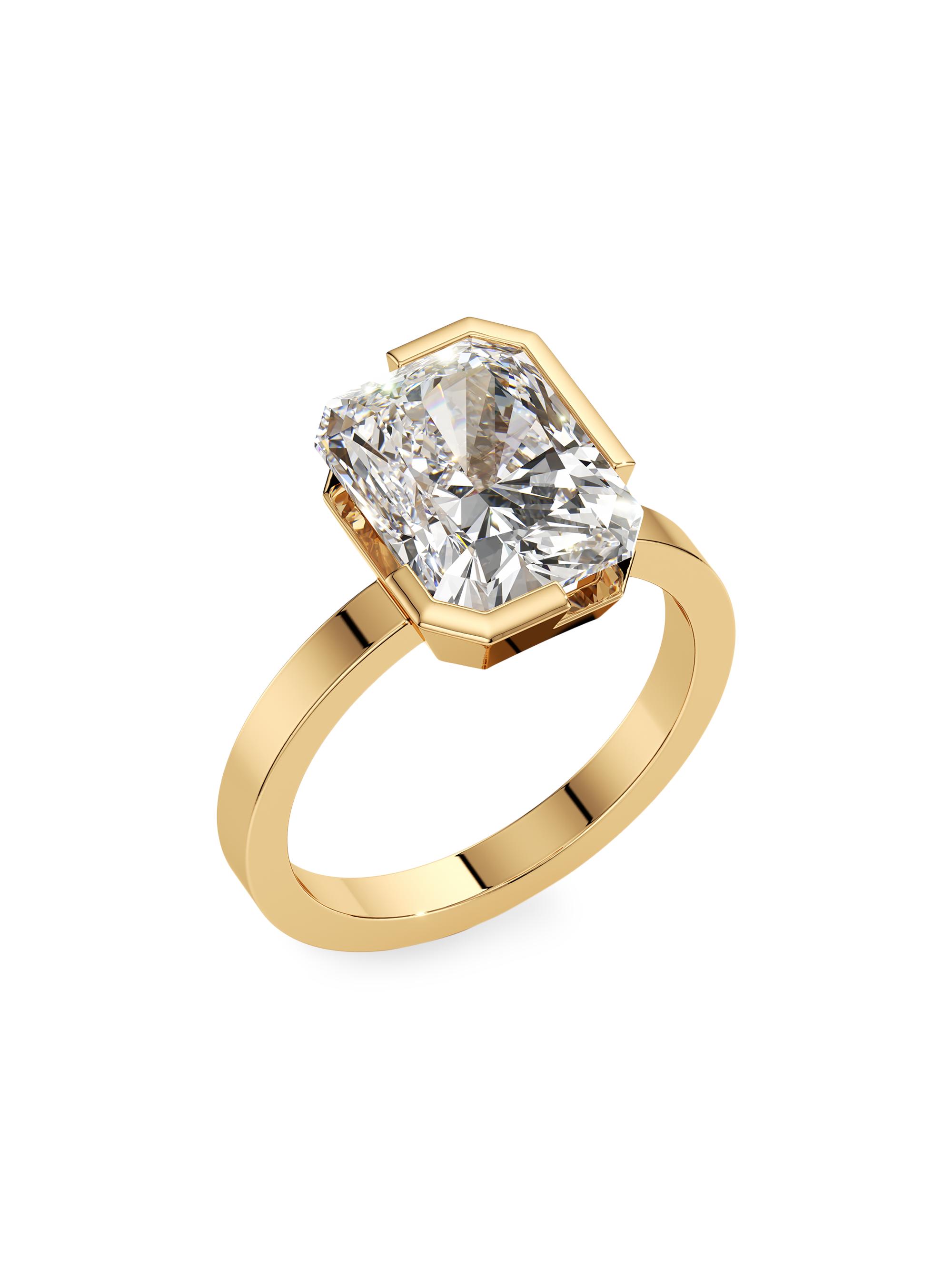 Unsaid Women's Meta 18K Yellow Gold & 4.00 TCW Lab-Grown Diamond Radiant-Cut Solitaire Ring - Yellow Gold