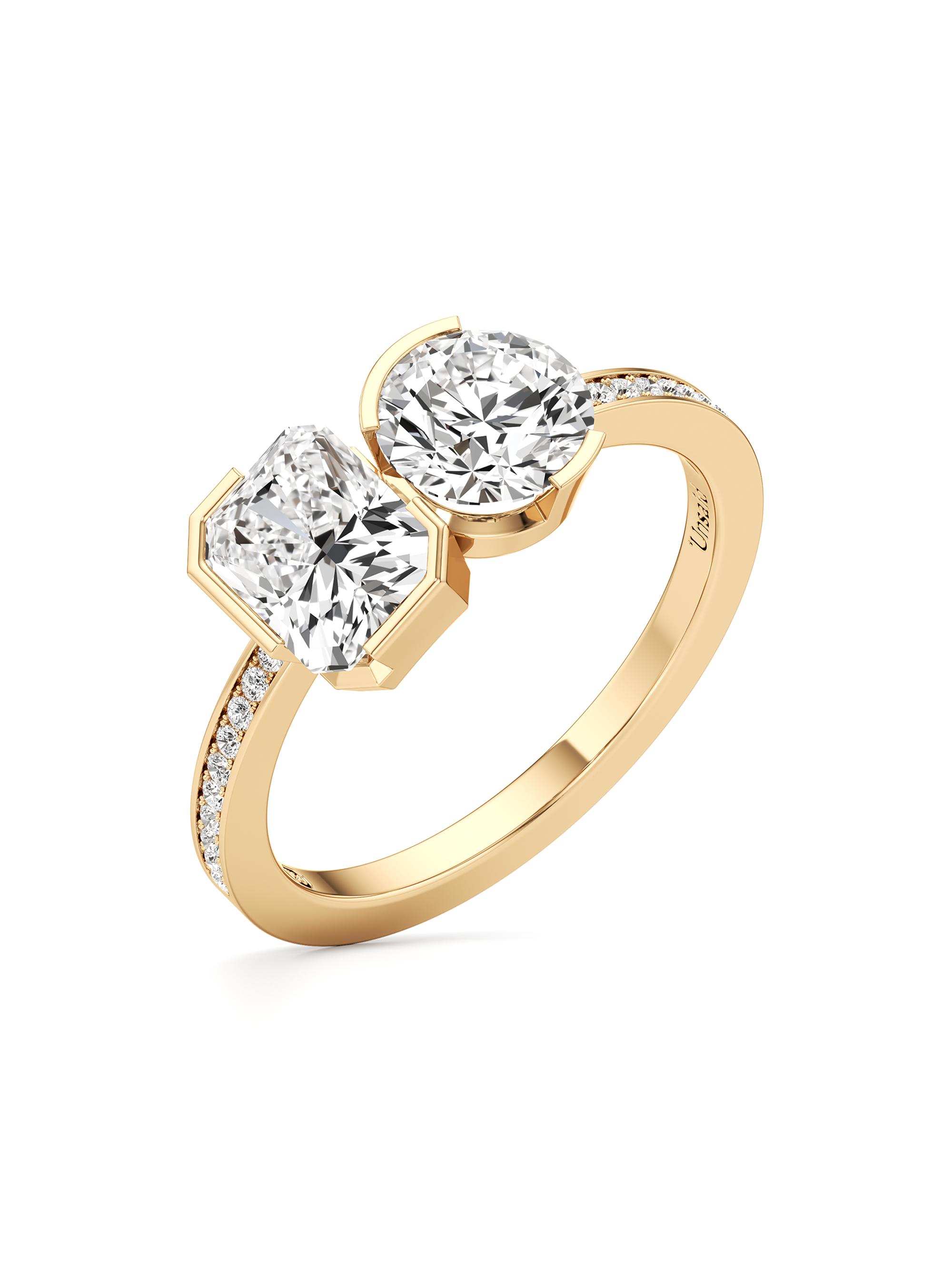 Unsaid Women's Meta 18K Yellow Gold & 2.09 TCW Lab-Grown Diamond Toi Et Moi Ring - Yellow Gold