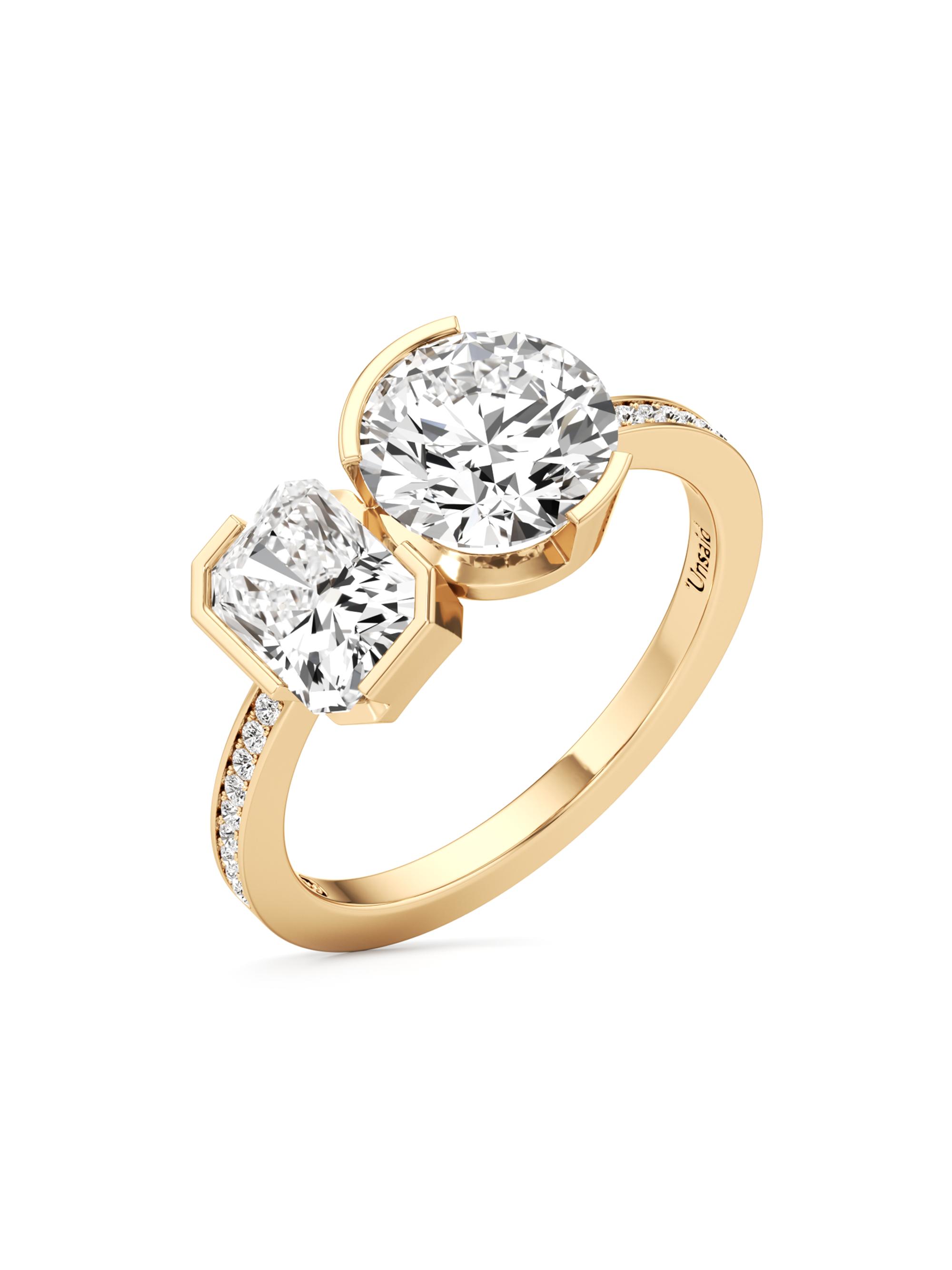 Unsaid Women's Meta 18K Yellow Gold & 3.09 TCW Lab-Grown Diamond Toi Et Moi Ring - Yellow Gold