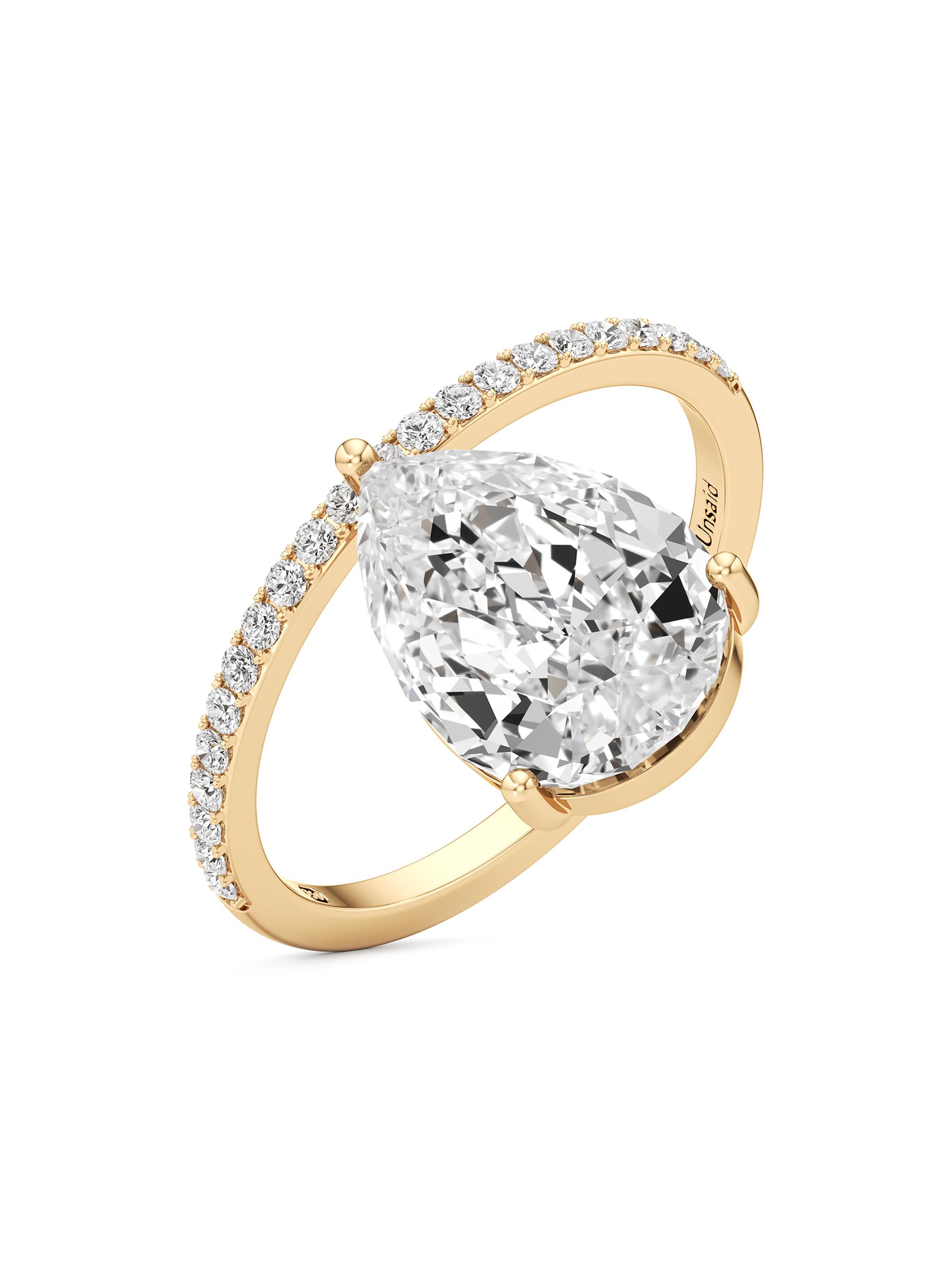 Unsaid Women's Tear 18K Yellow Gold & 3.33 TCW Lab-Grown Diamond Ring - Yellow Gold