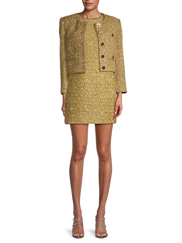 Shop Milly Rowen Metallic Tweed Minidress | Saks Fifth Avenue Shop Milly Rowen Metallic Tweed Minidress | Saks Fifth Avenue