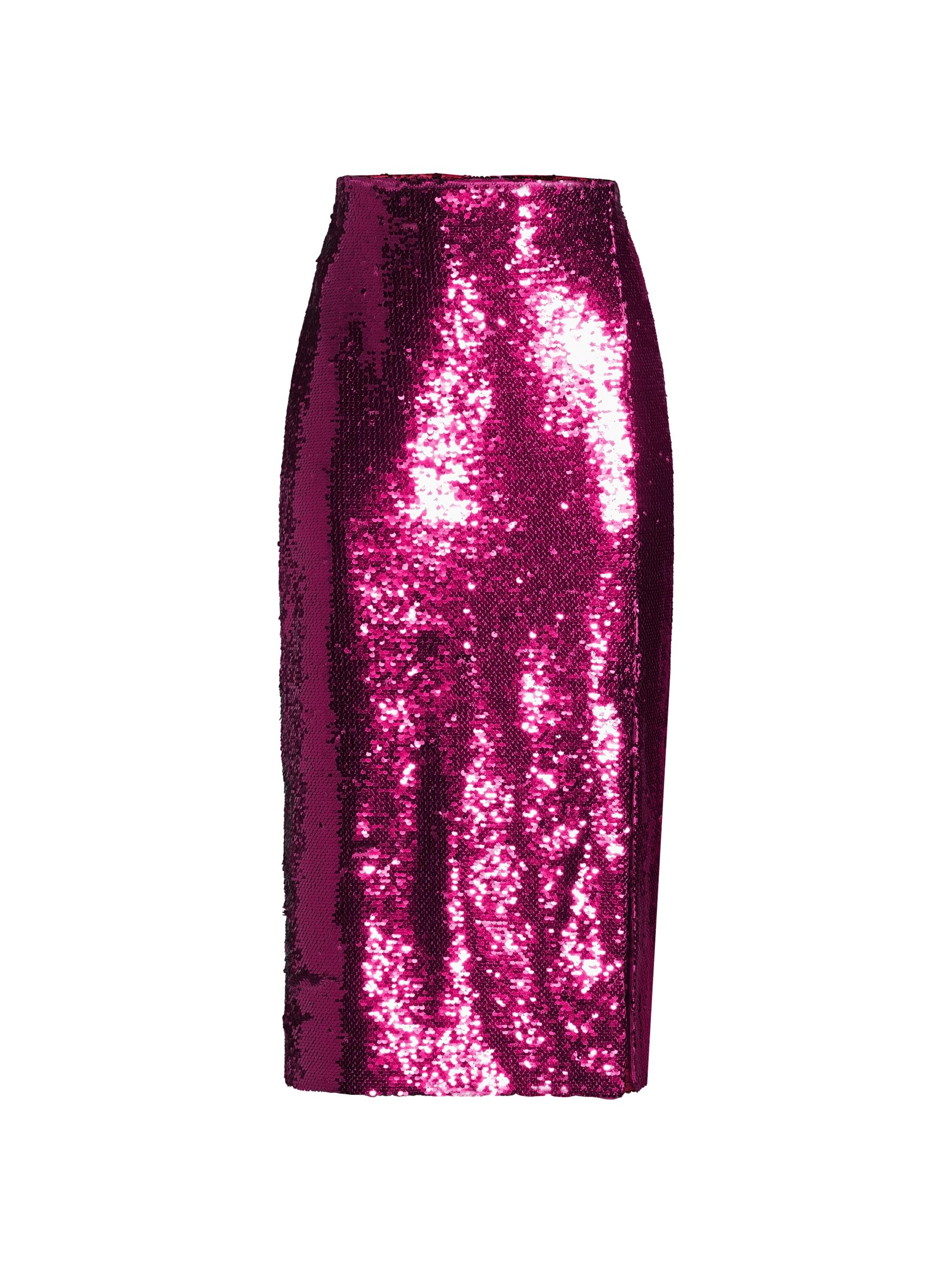 Milly Women's Santanna Sequined Midi-Skirt - Pink