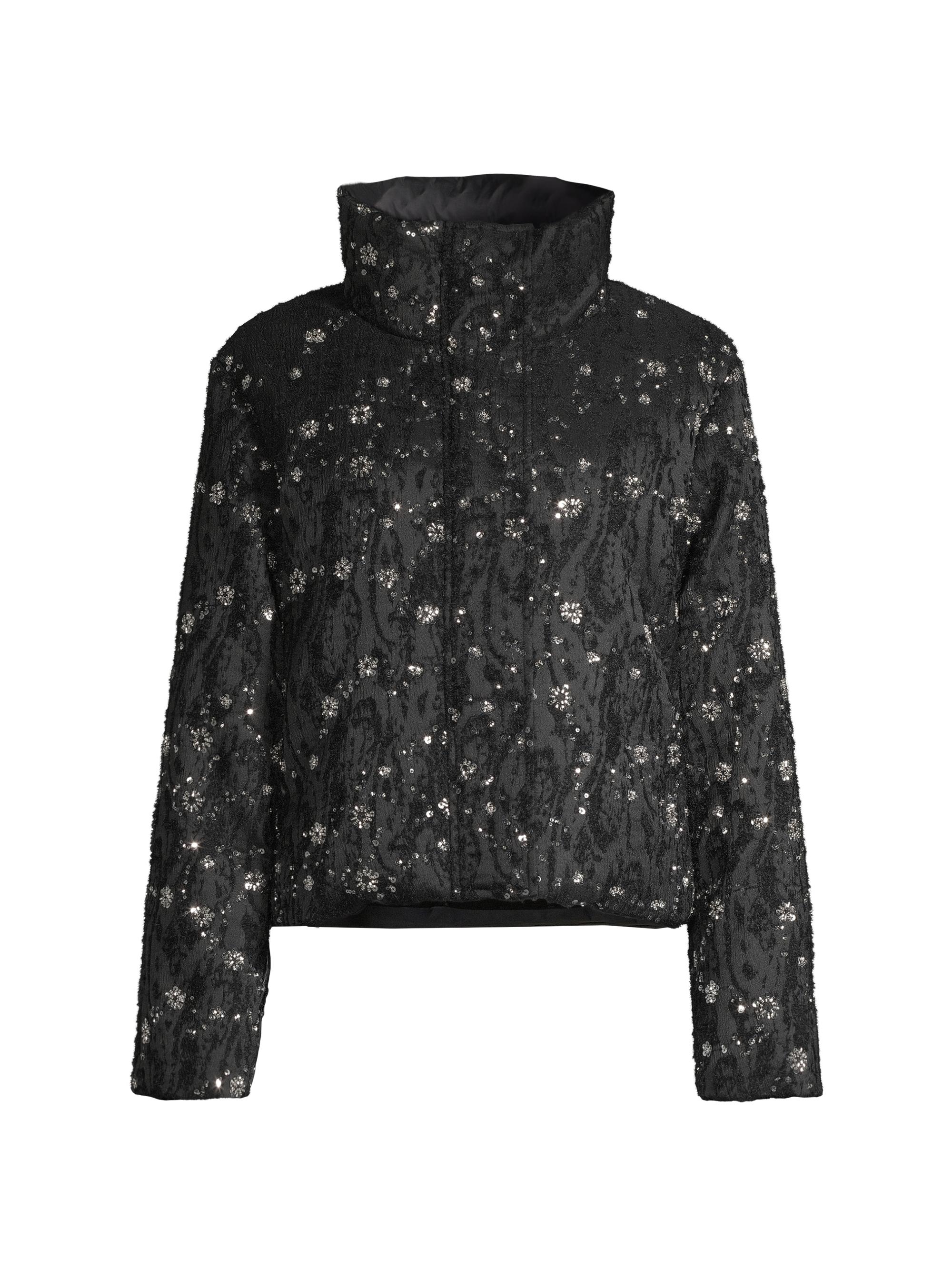Milly Women's Hayes Beaded Puffer Crop Jacket - Black