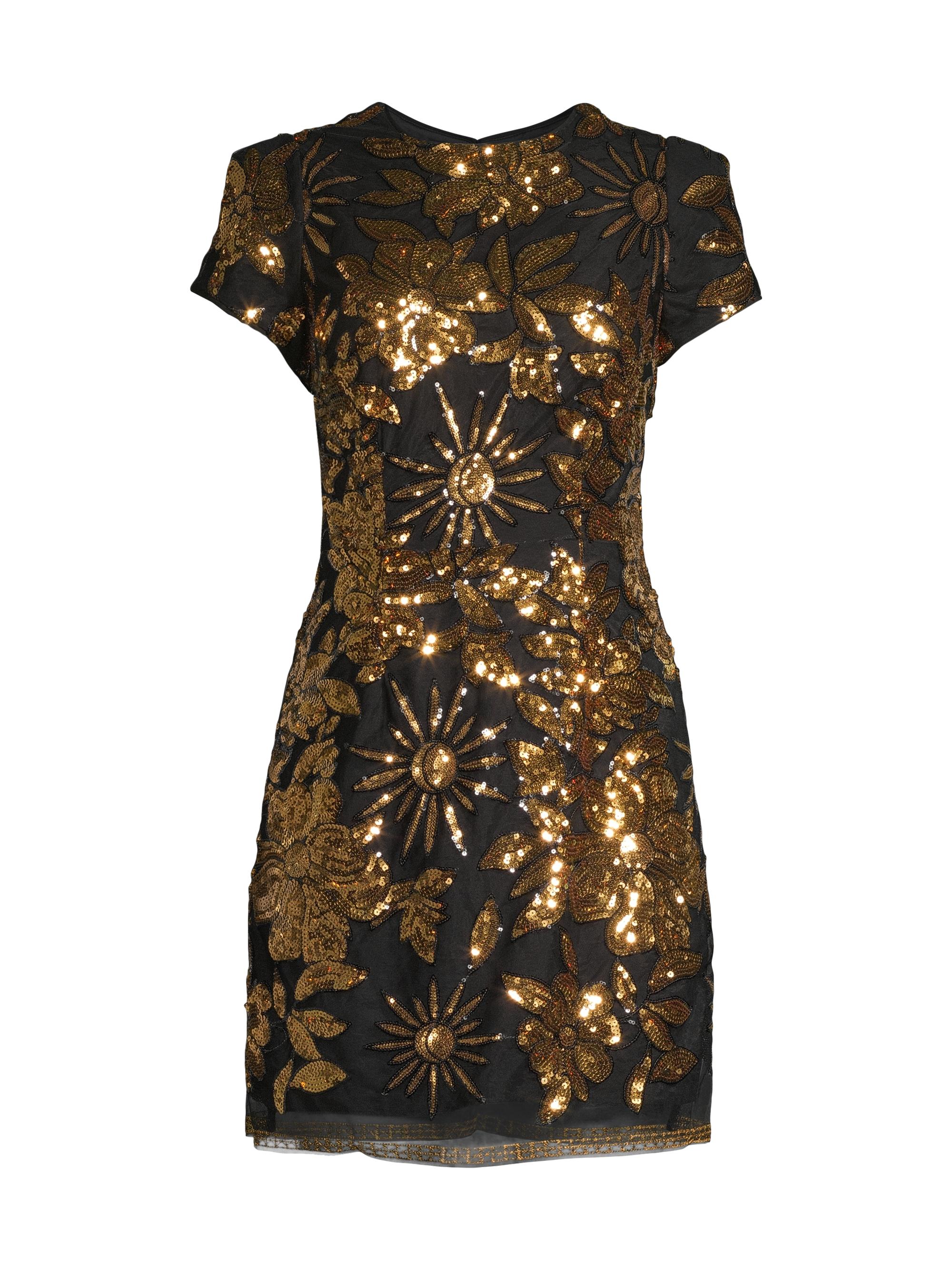 Milly Women's Kyla Sequined Minidress - Gold Multi