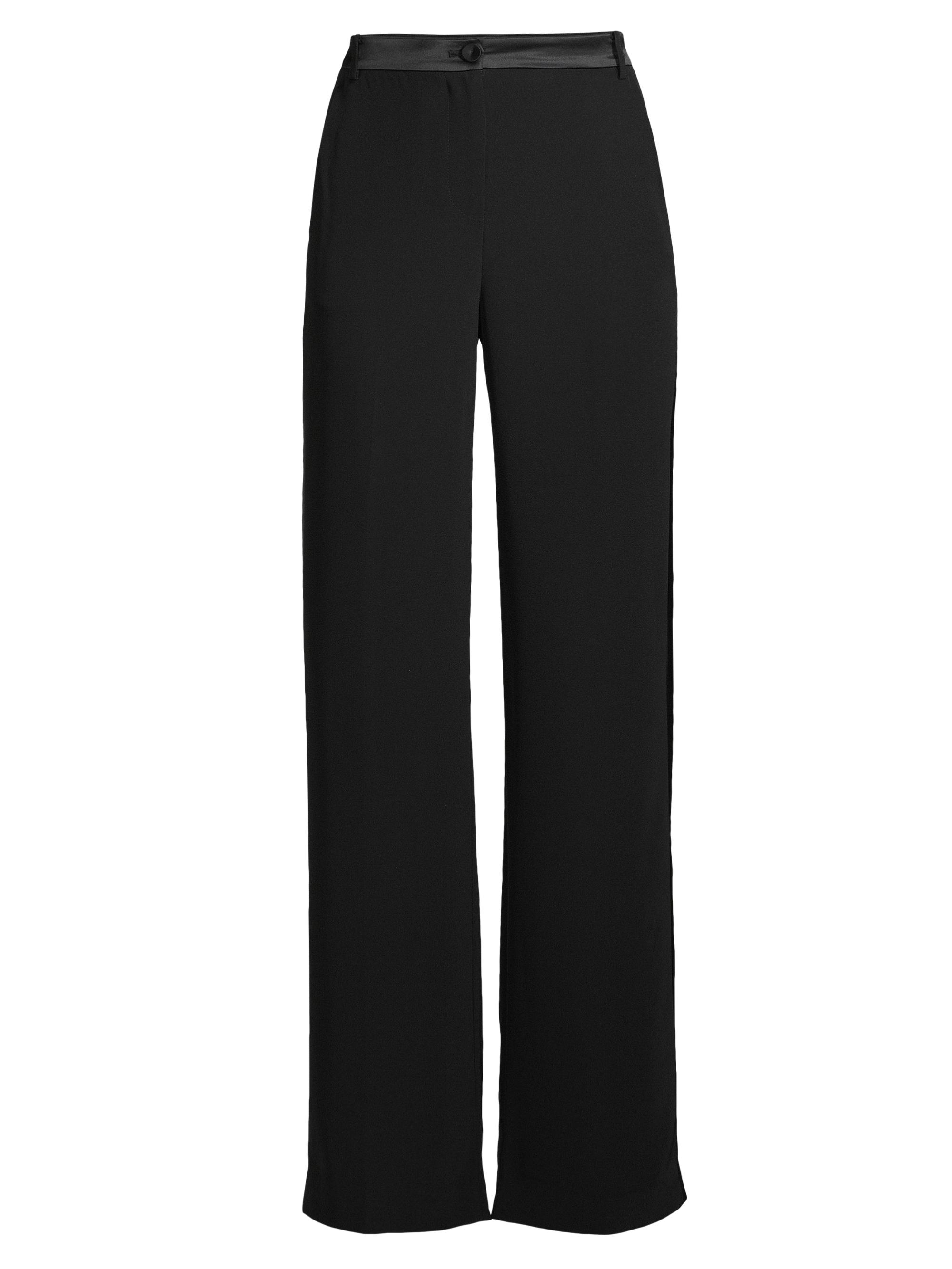 Milly Women's Soren Low-Rise Hammered Satin Pants - Black