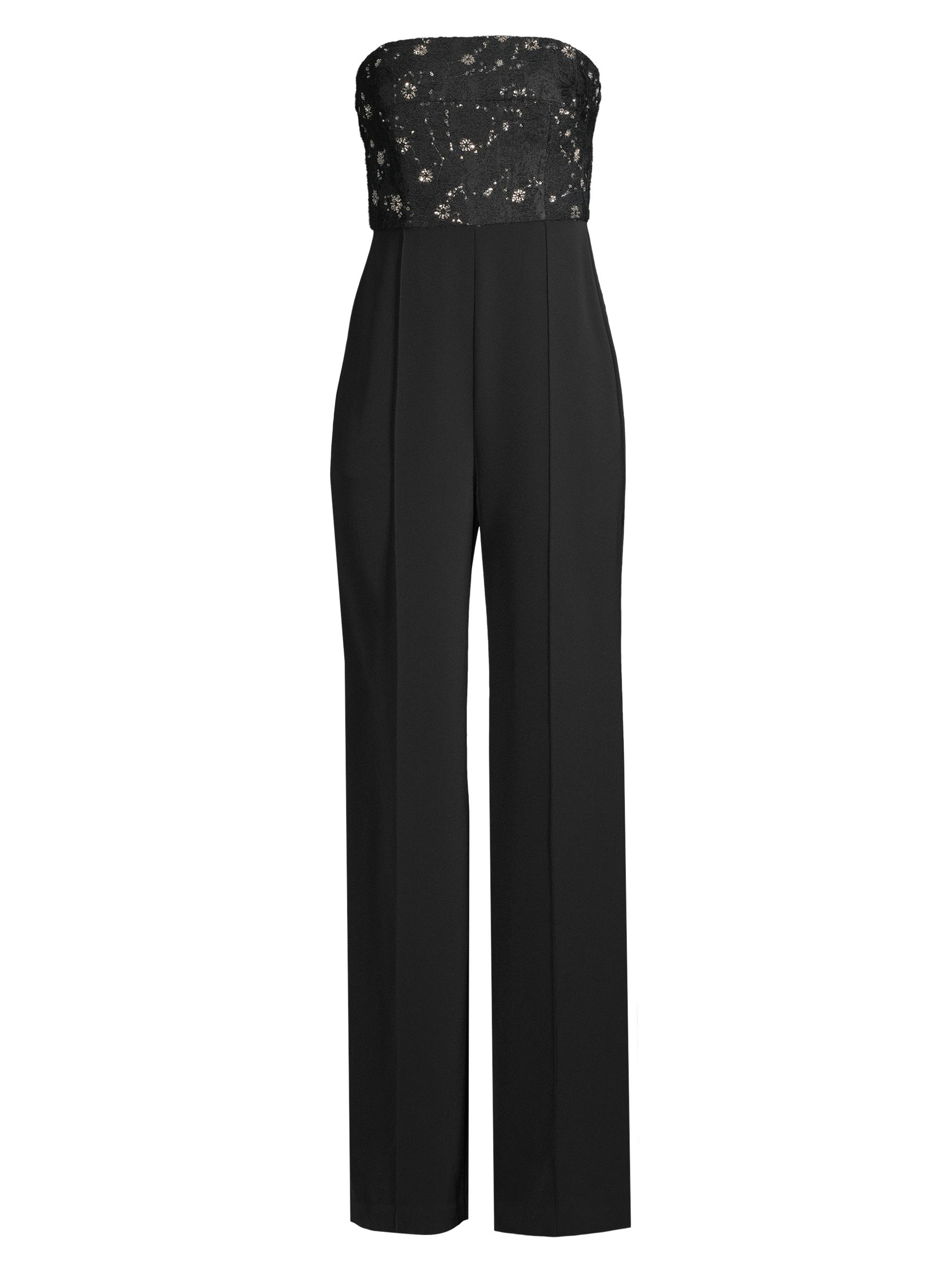 Milly Women's Spencer Sequined Strapless Jumpsuit - Black