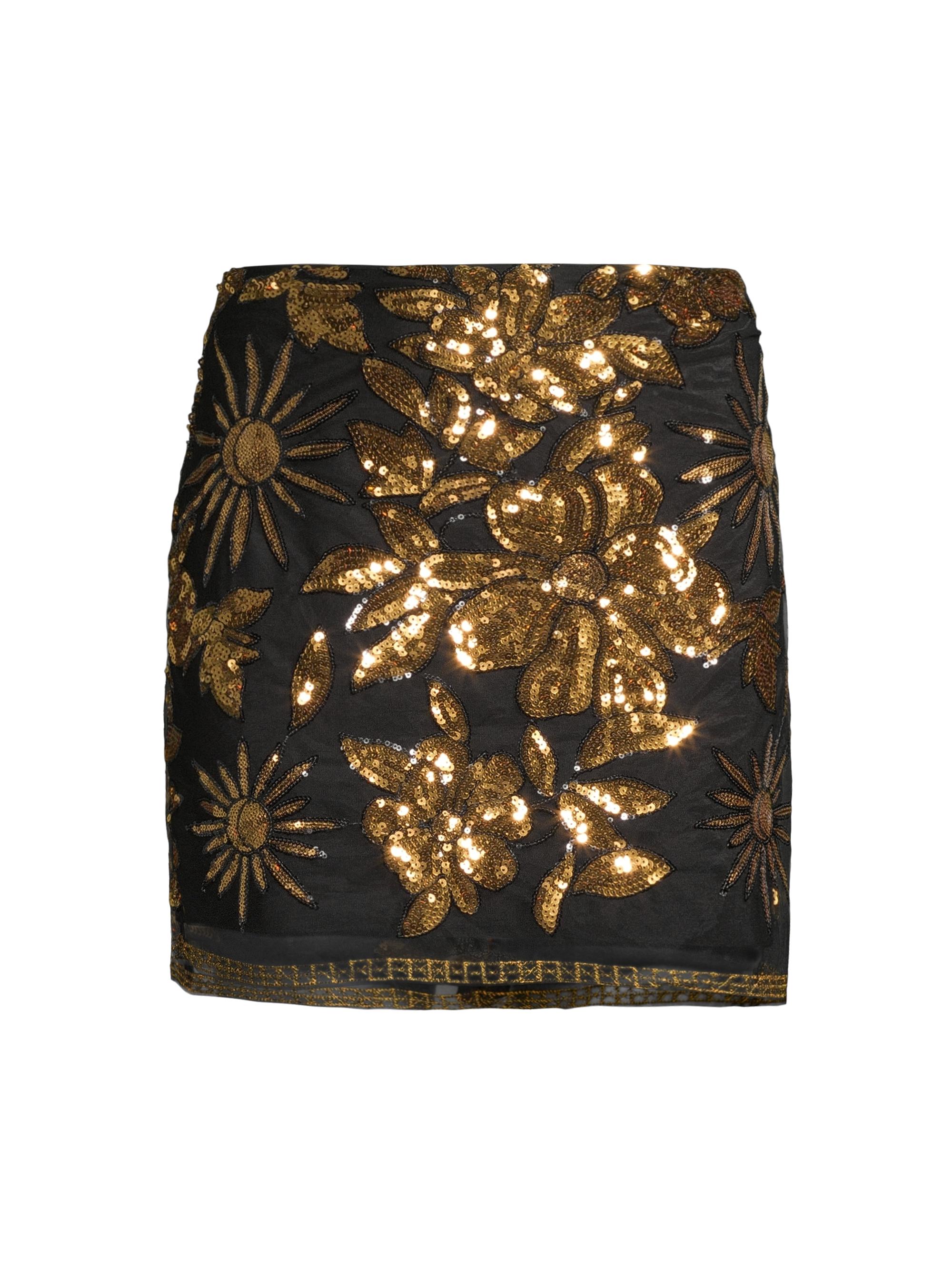 Milly Women's Kristina Holiday Nights Sequins Miniskirt - Gold Multi