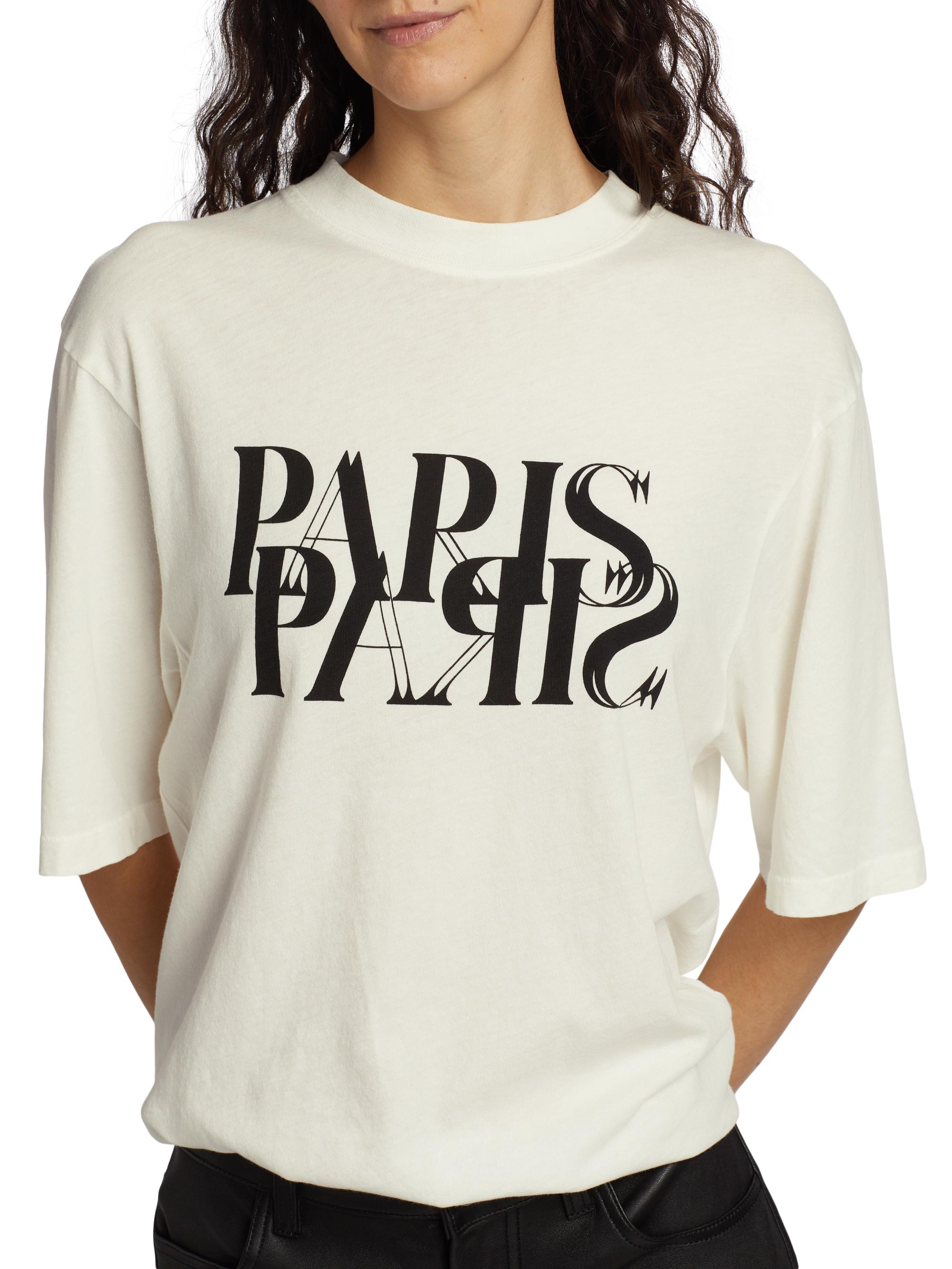 Anine Bing Avi Cotton Paris T-Shirt | Saks Fifth Avenue