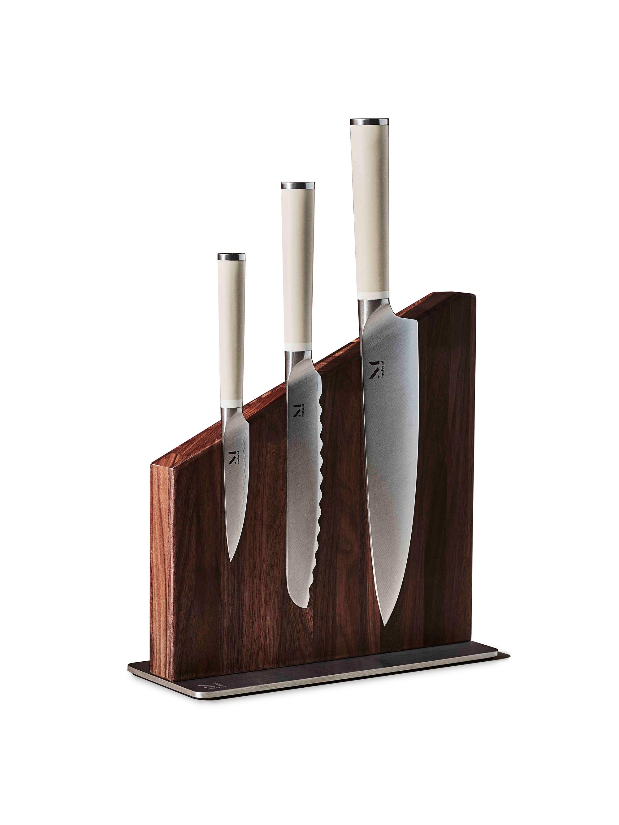 Material The Knives And Stand - Walnut Cool Neutral