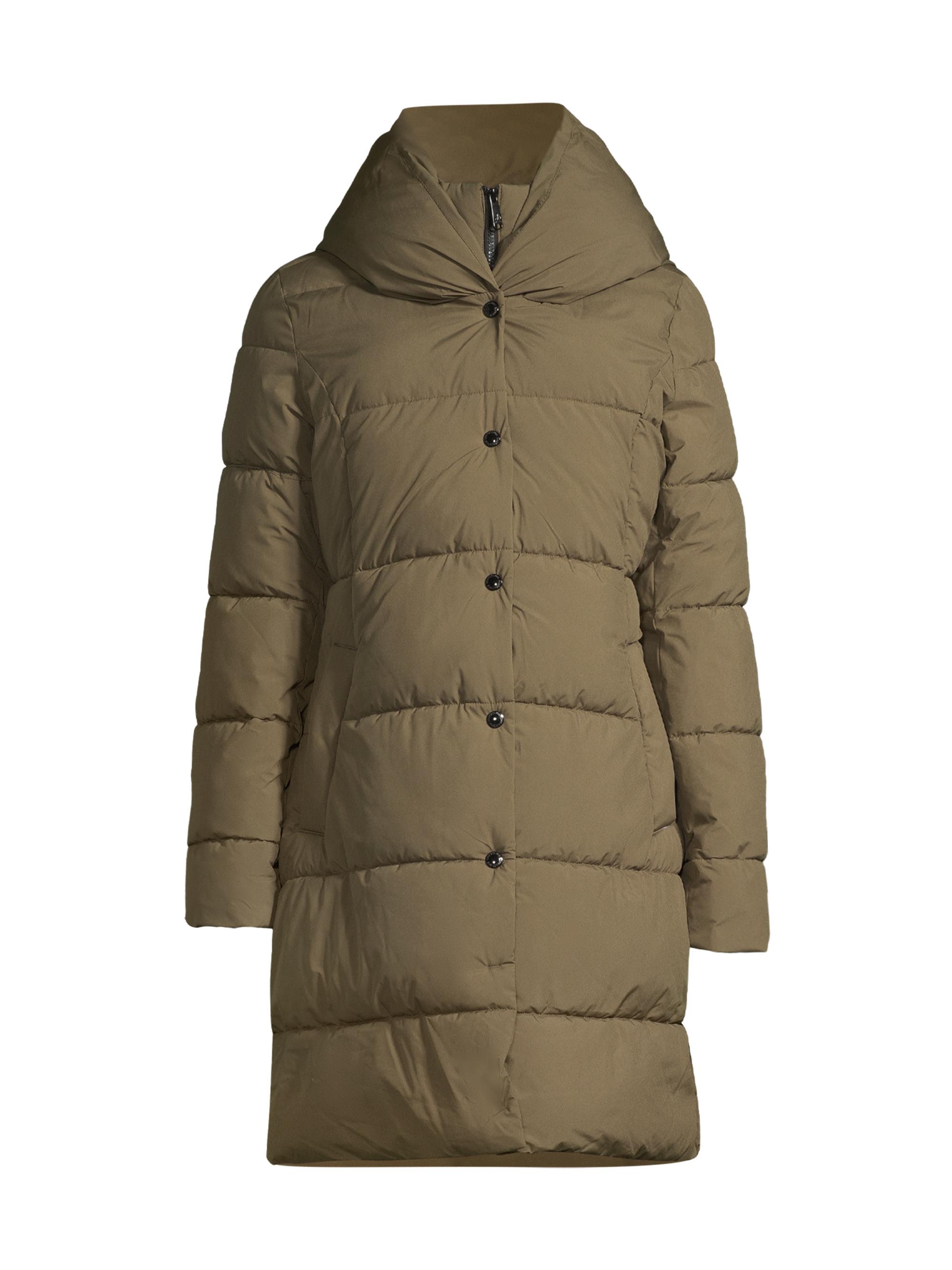 Sam Edelman Women's Hooded Bib Puffer Coat - Sage