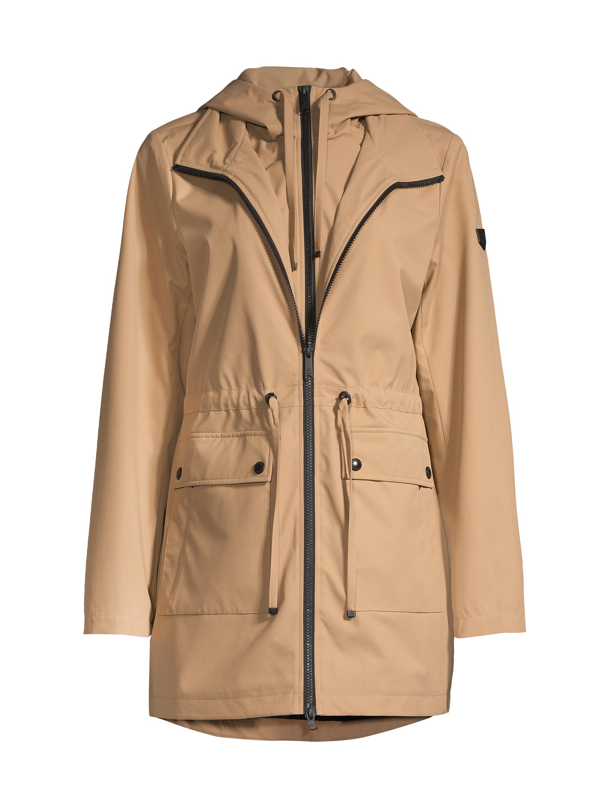 Sam Edelman Women's Transitional Stretch Hooded Jacket - Camel