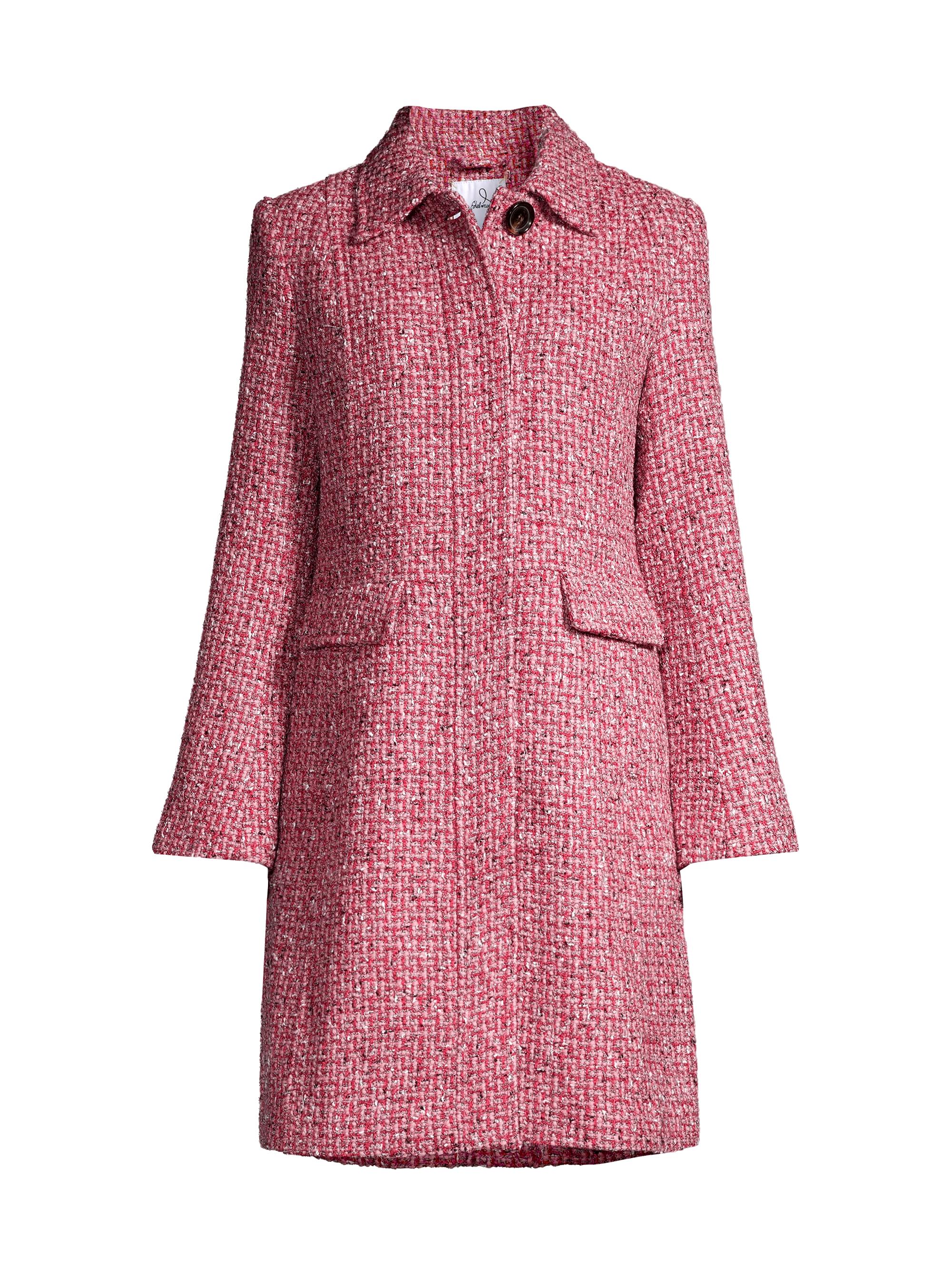 Sam Edelman Women's Wool-Blend Tweed Coat - Pink Tweed
