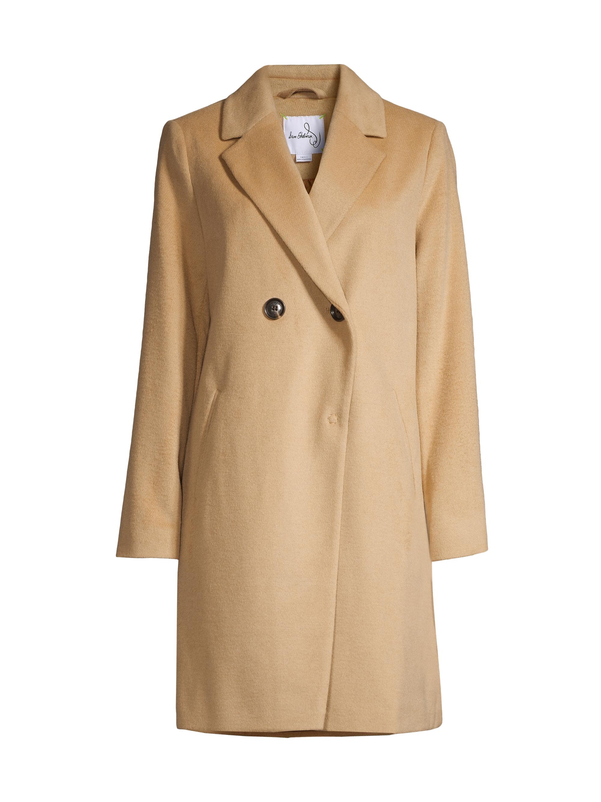 Sam Edelman Women's Wool-Blend Double-Breasted Cutaway Coat - Camel