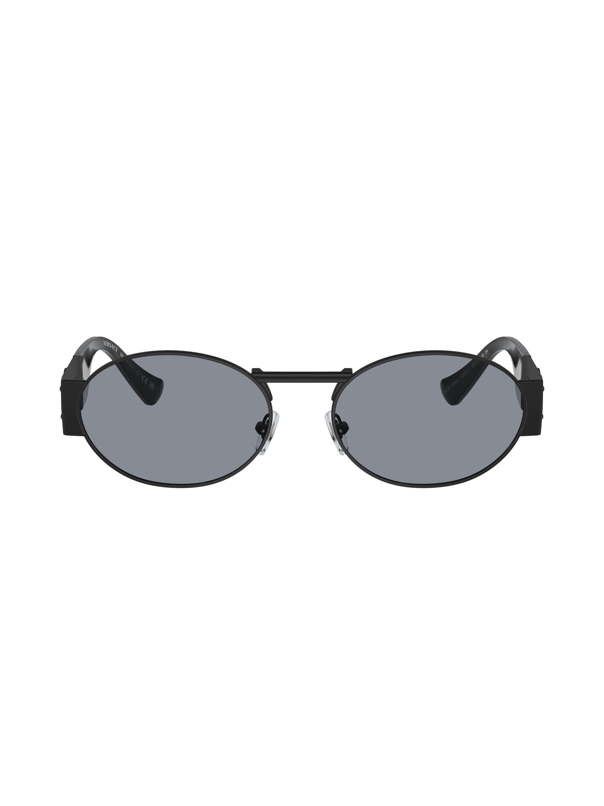 Versace Men's 56MM Oval Sunglasses - Matte Black Grey