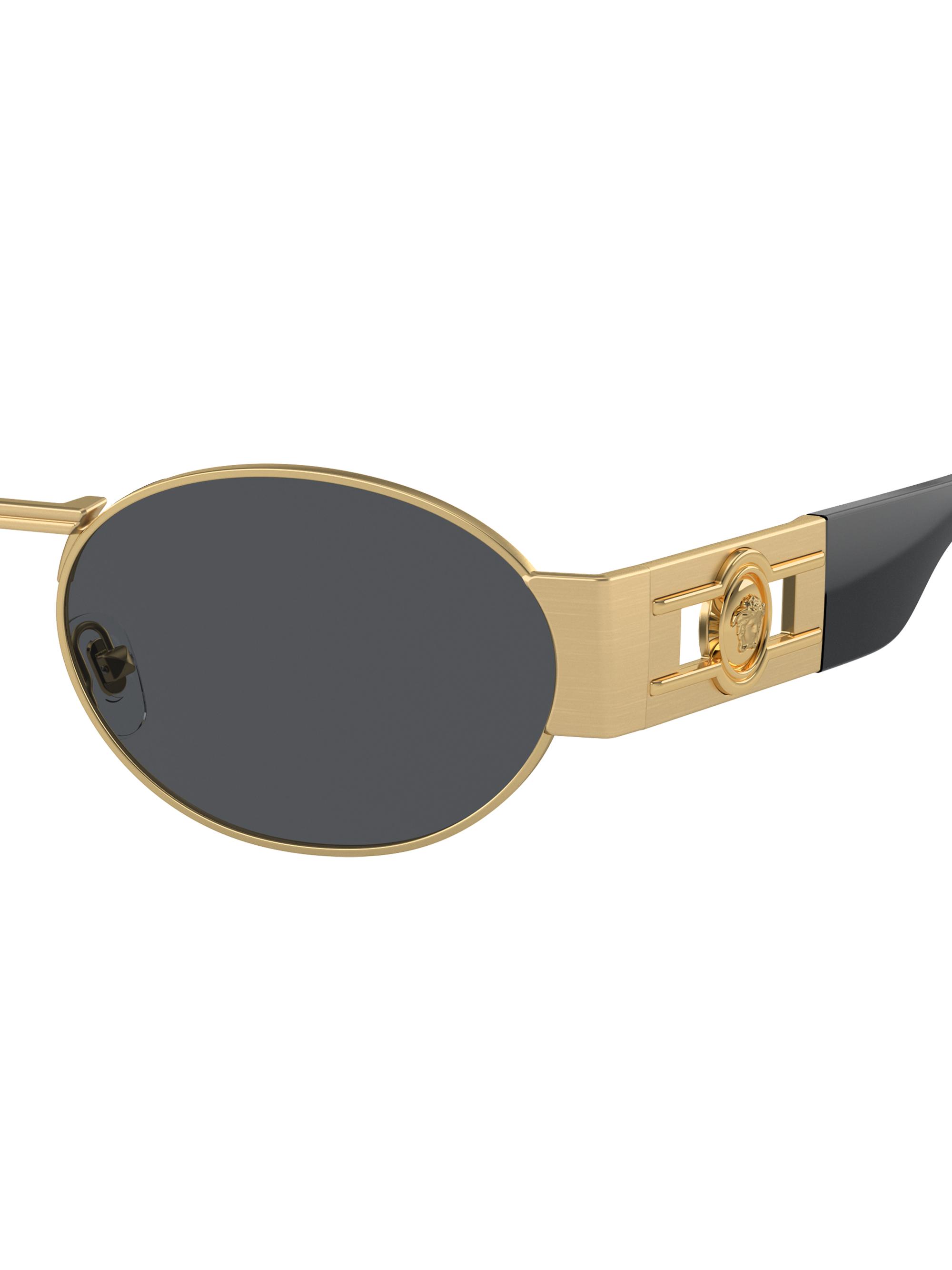 Versace Men's 56MM Oval Sunglasses - Matte Gold Grey | Thumbnail 3