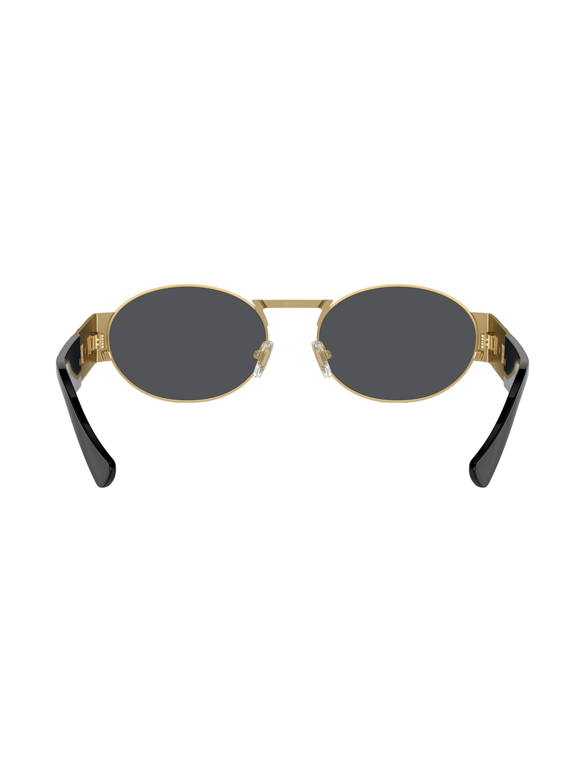 Versace Men's 56MM Oval Sunglasses - Matte Gold Grey | Thumbnail 5
