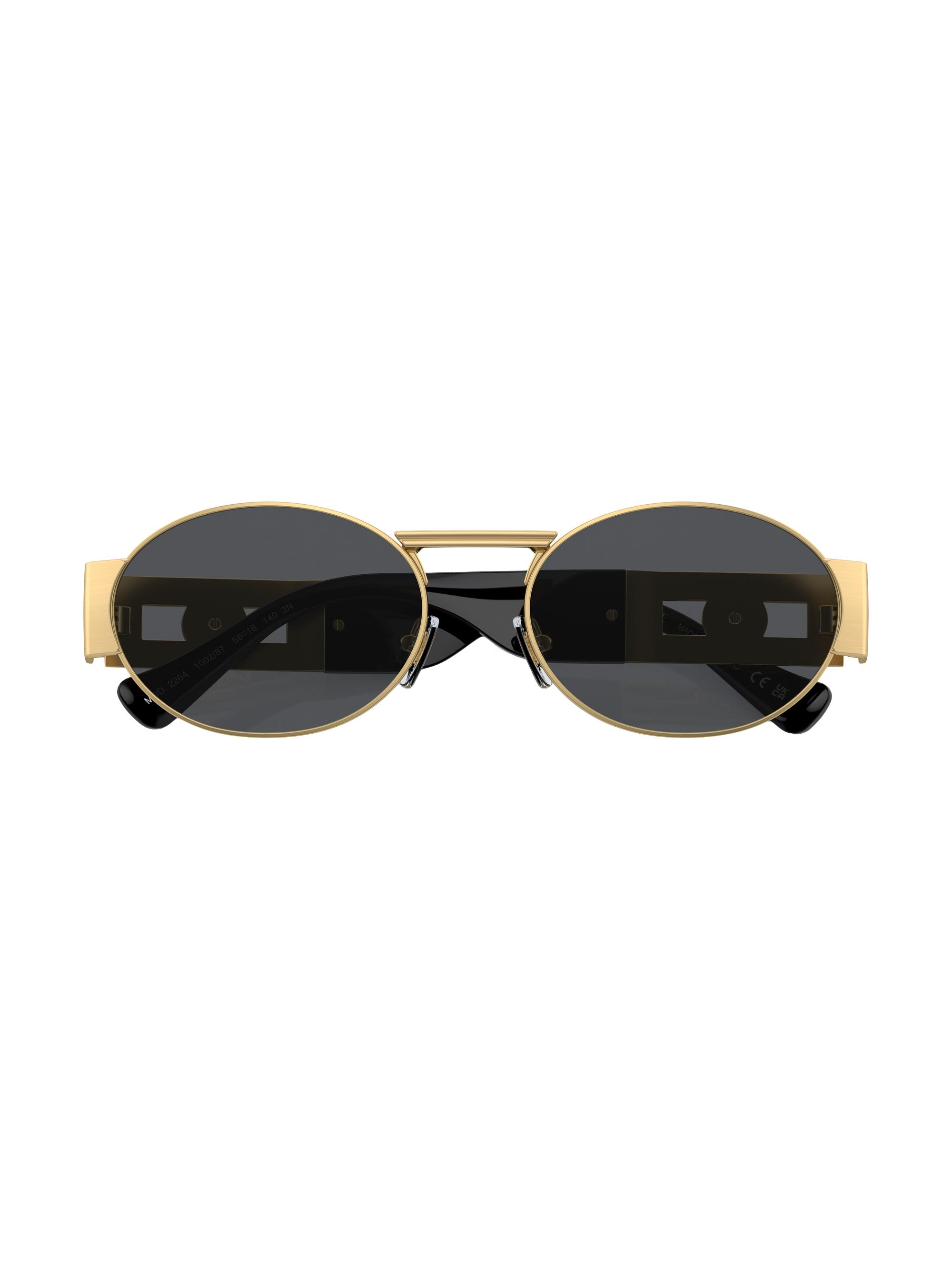 Versace Men's 56MM Oval Sunglasses - Matte Gold Grey | Thumbnail 6