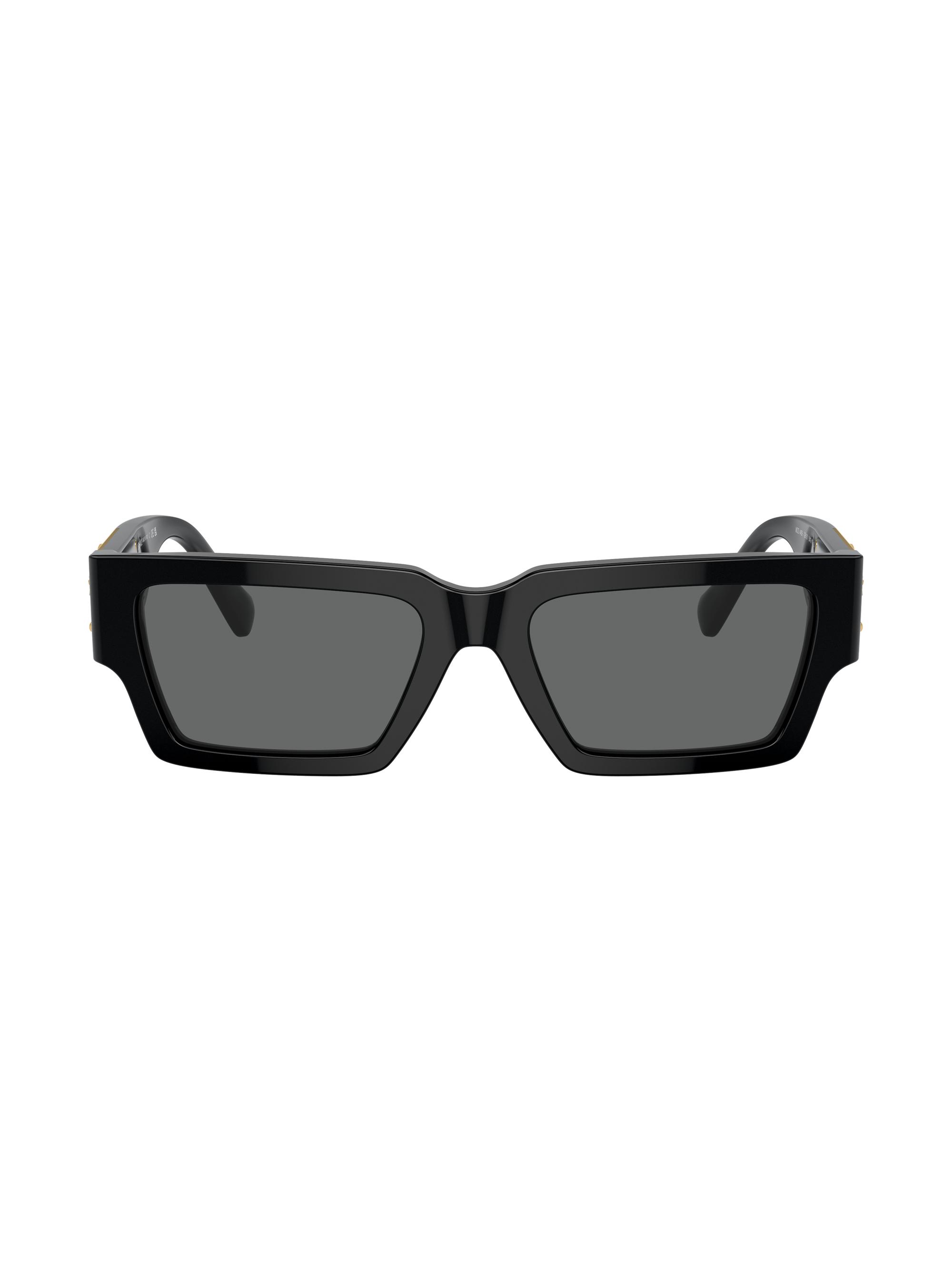 Versace Men's 54MM Rectangular Sunglasses - Black Smoke