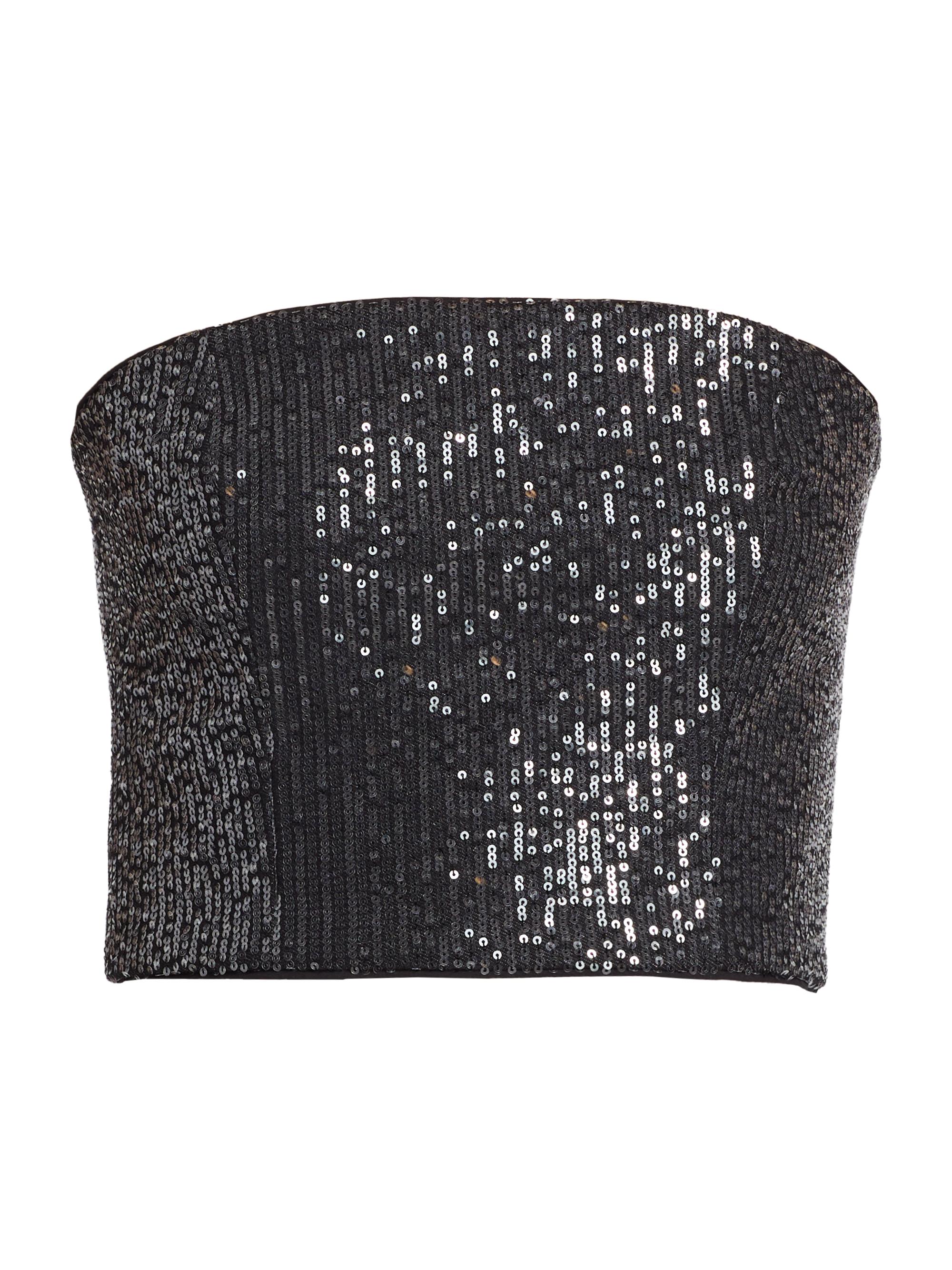 Rotate Birger Christensen Women's Sequin Crop Top - Black