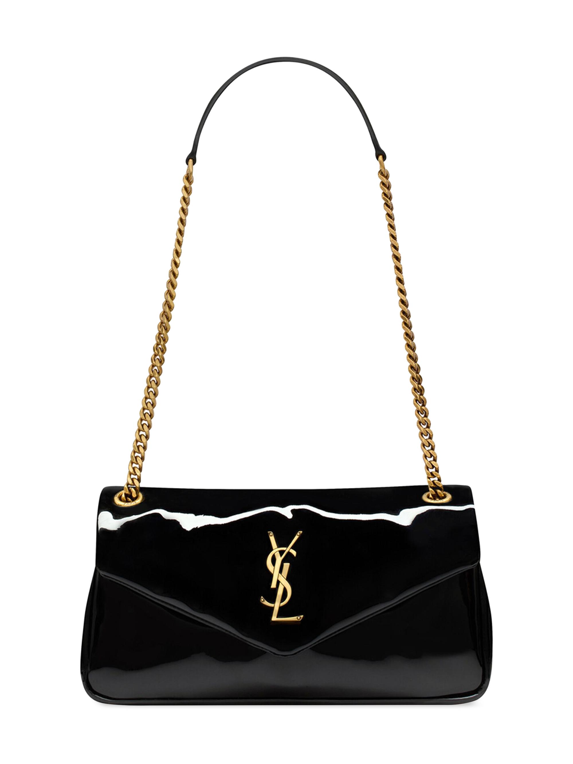 Saint Laurent Women's Calypso Shoulder Bag In Patent Leather - Black