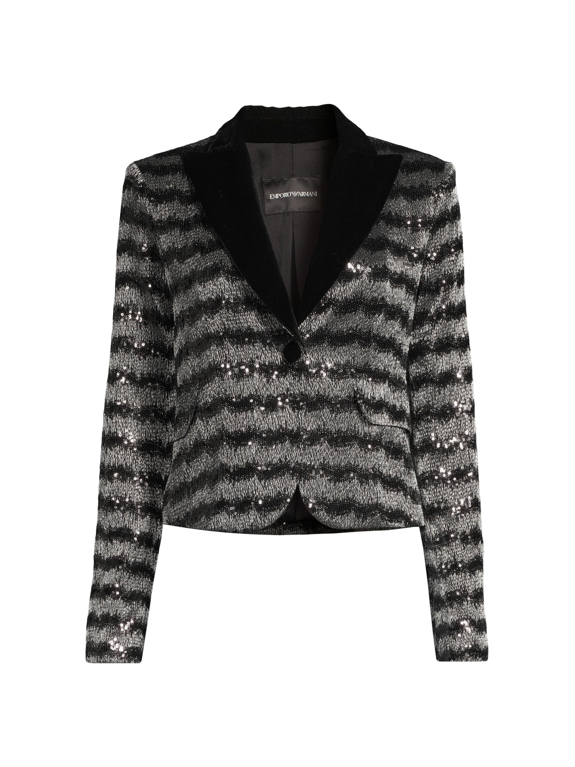 Emporio Armani Women's Chevron Sequined Blazer