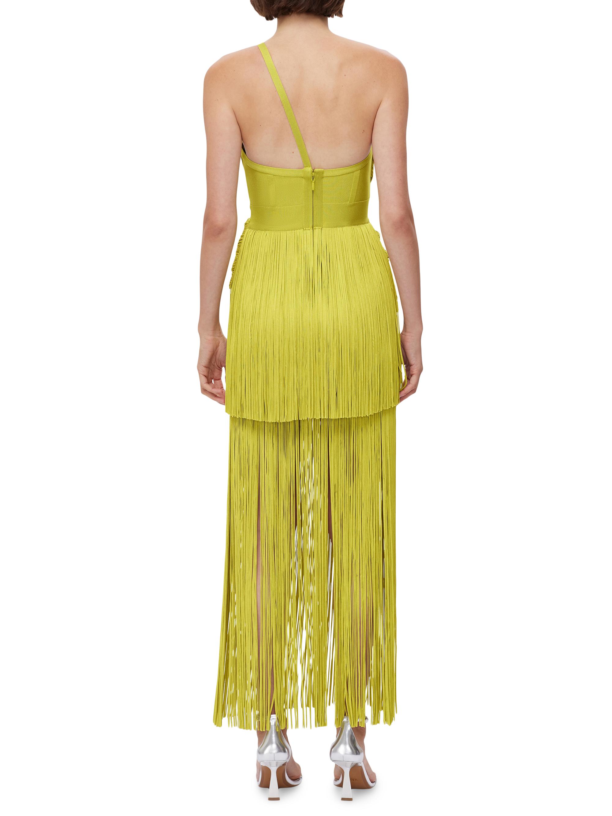 Herv Lger Draped Fringe One-Shoulder Gown | Saks Fifth Avenue