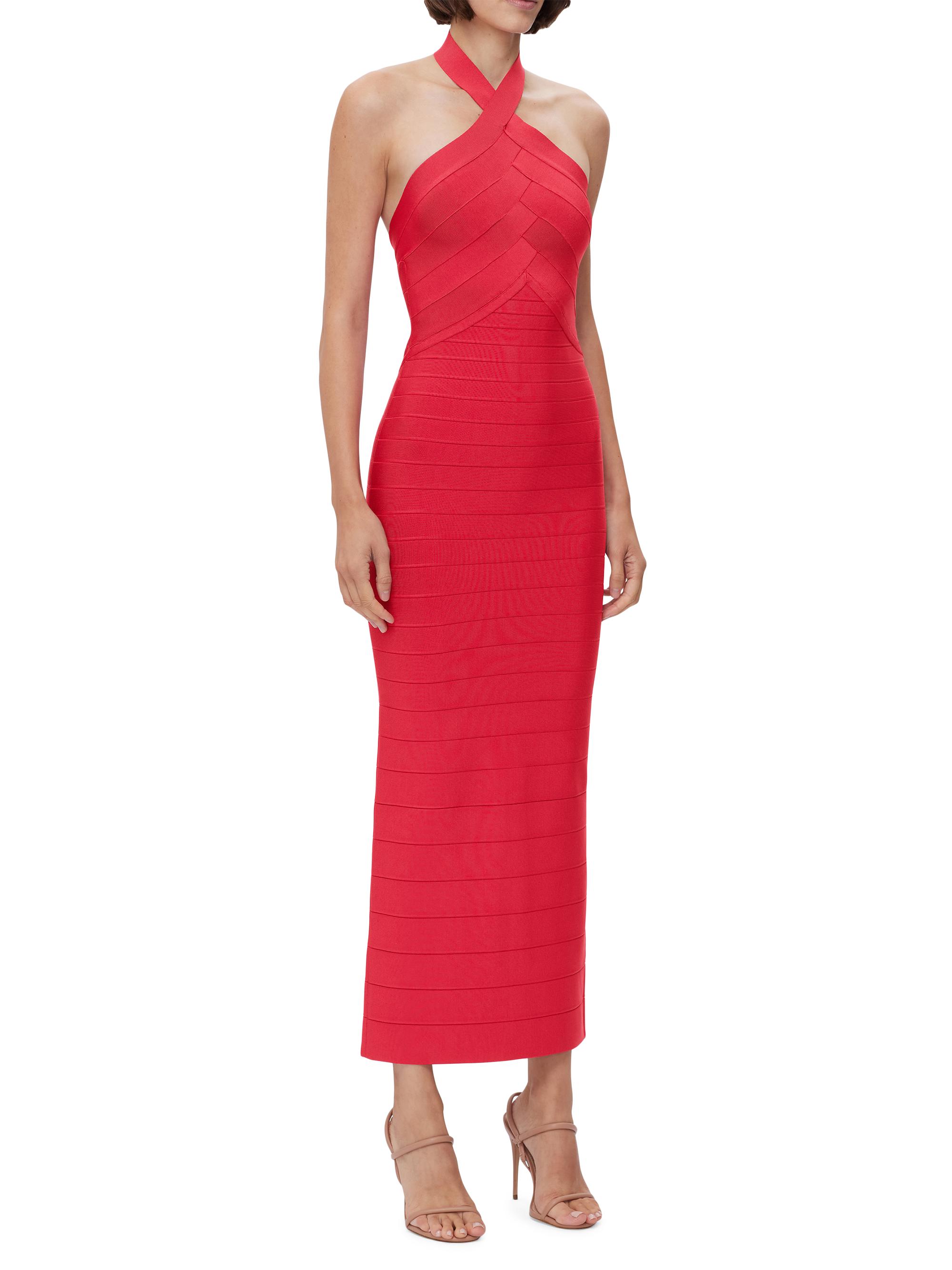 Herv Lger Icon Halter-Neck Bandage Gown | Saks Fifth Avenue