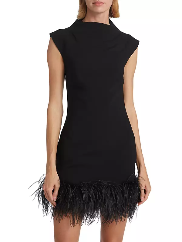 Chic black ostrich feather dress In A Variety Of Stylish Designs 
