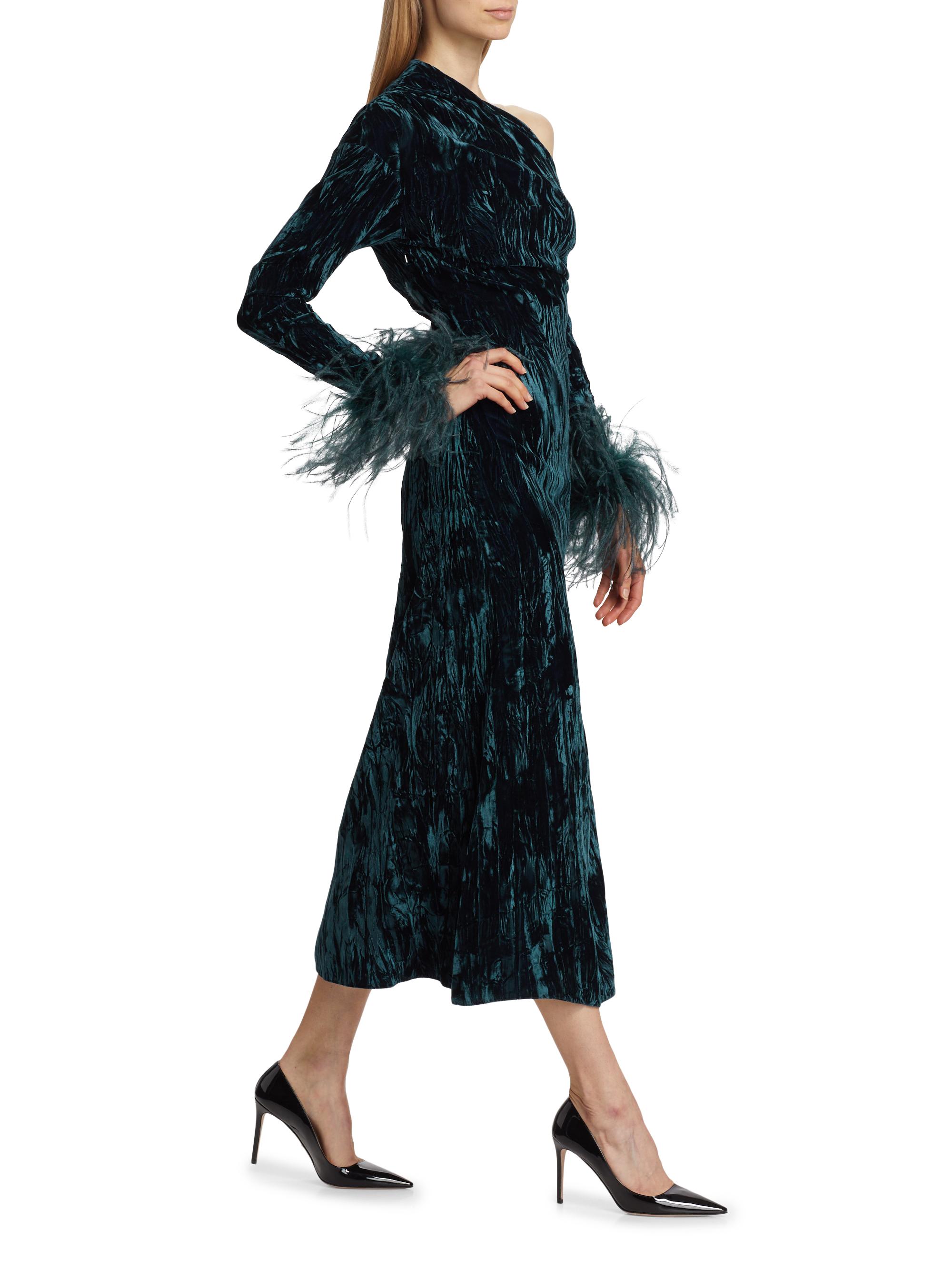 16arlington blue feather dress 16Arlington Adelaide Feather-Trim Minidress Blue – THE DESIGNER HIRE SPOT