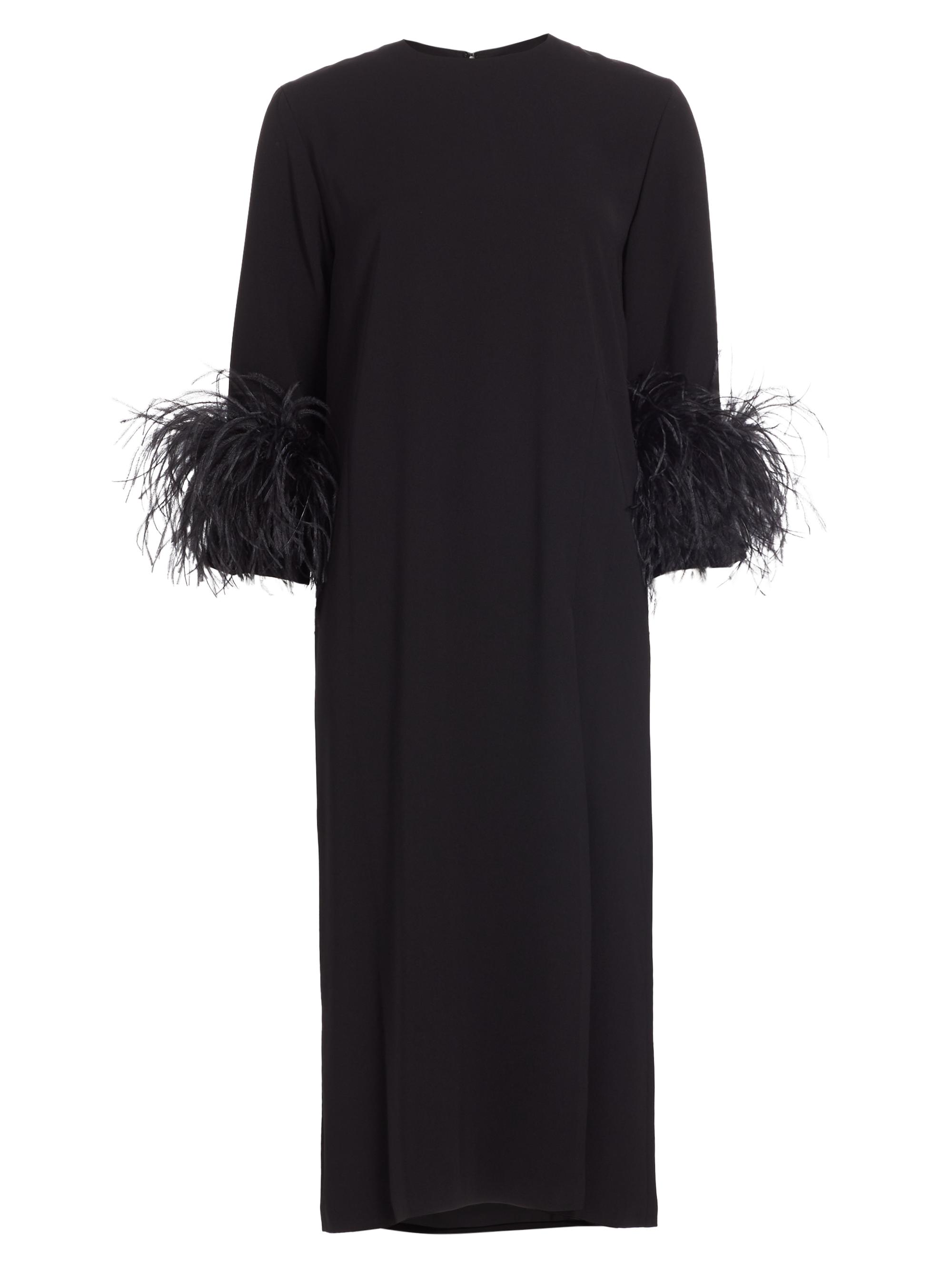 16Arlington Billie Chiffon Feather-Cuff Midi-Dress | Saks Fifth Avenue