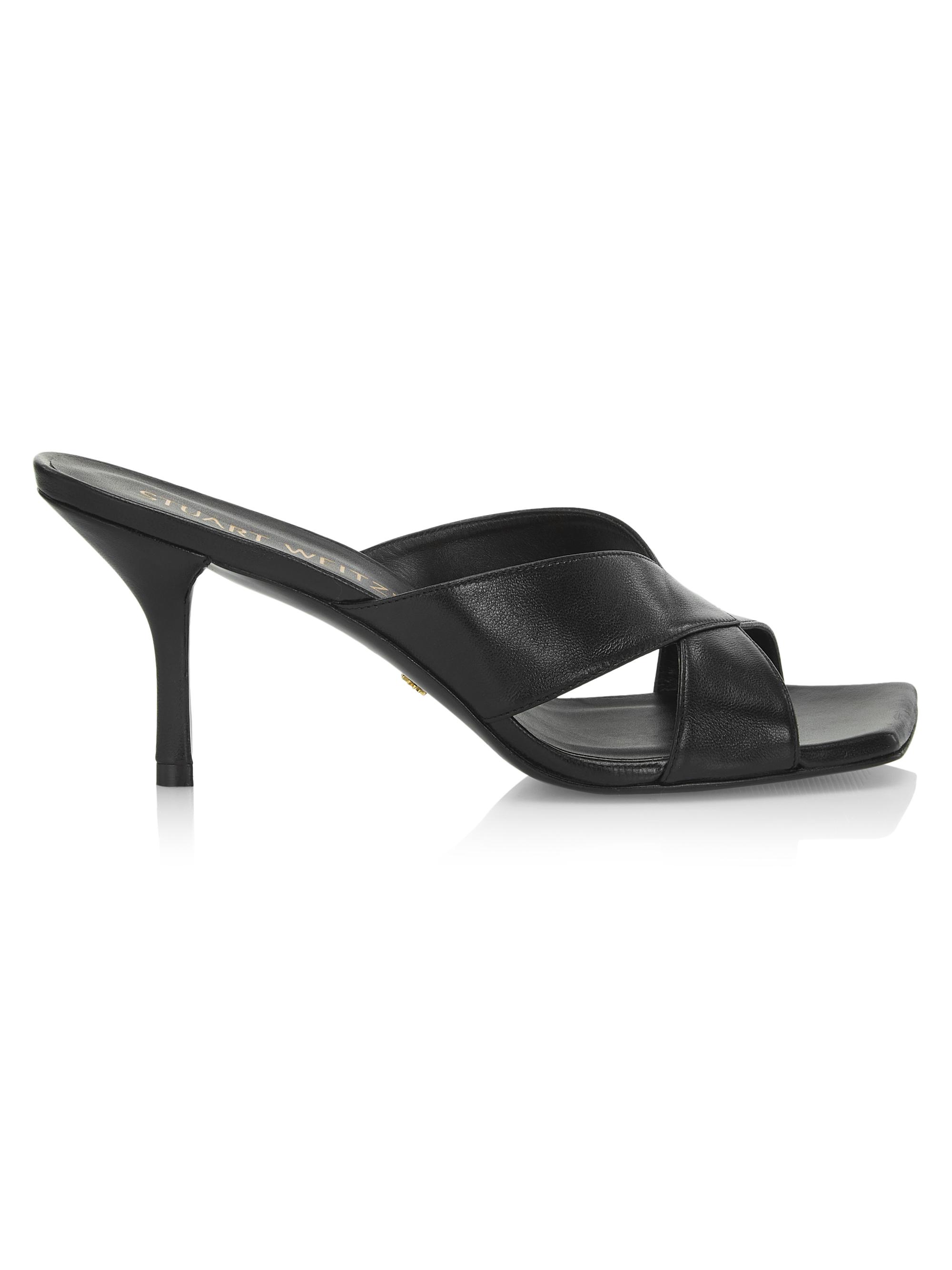 Stuart Weitzman Women's Carmen 65MM Crisscross Leather Sandals - Black
