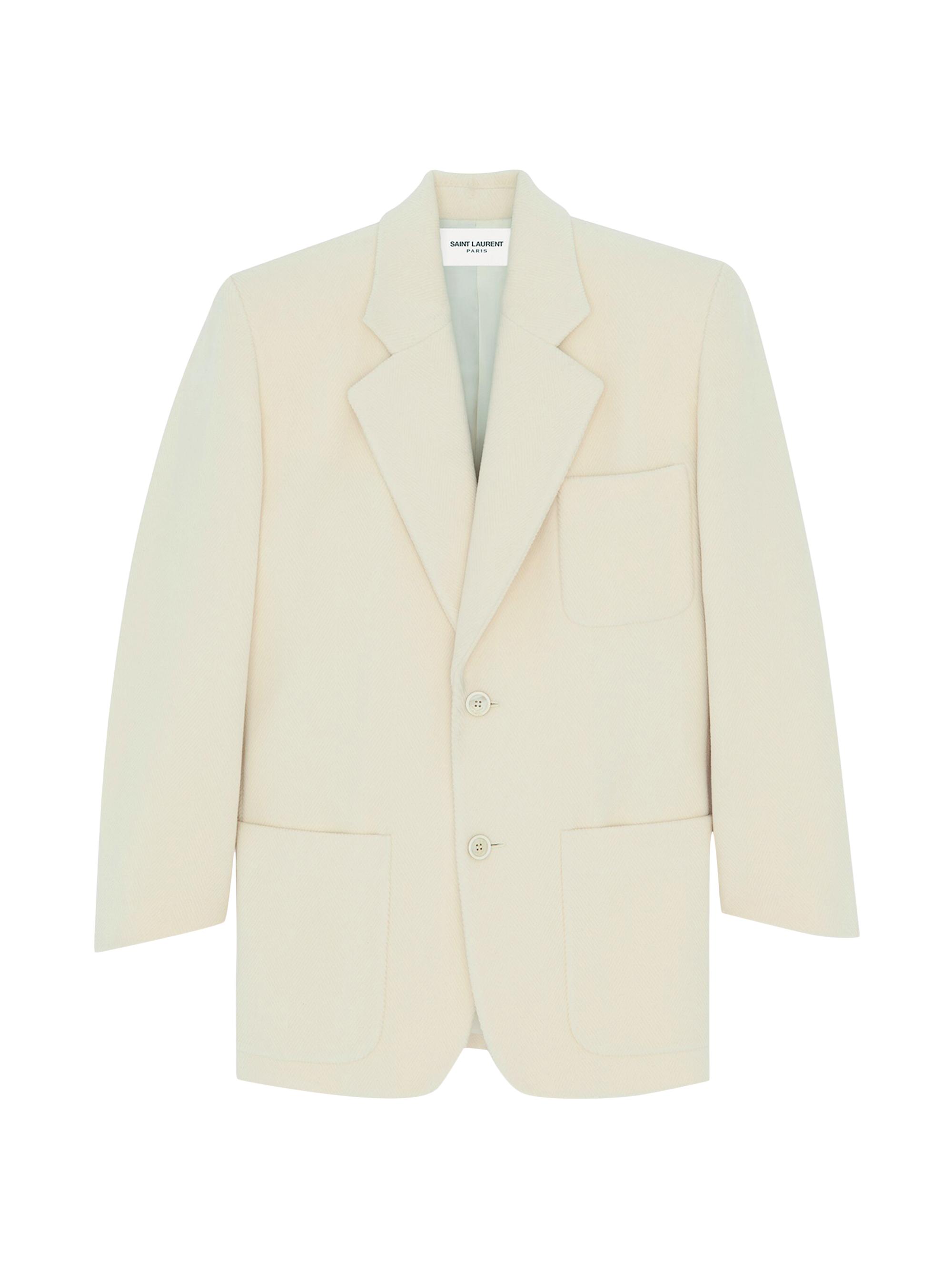 Saint Laurent Oversized Blazer In Chevron Wool | Saks Fifth