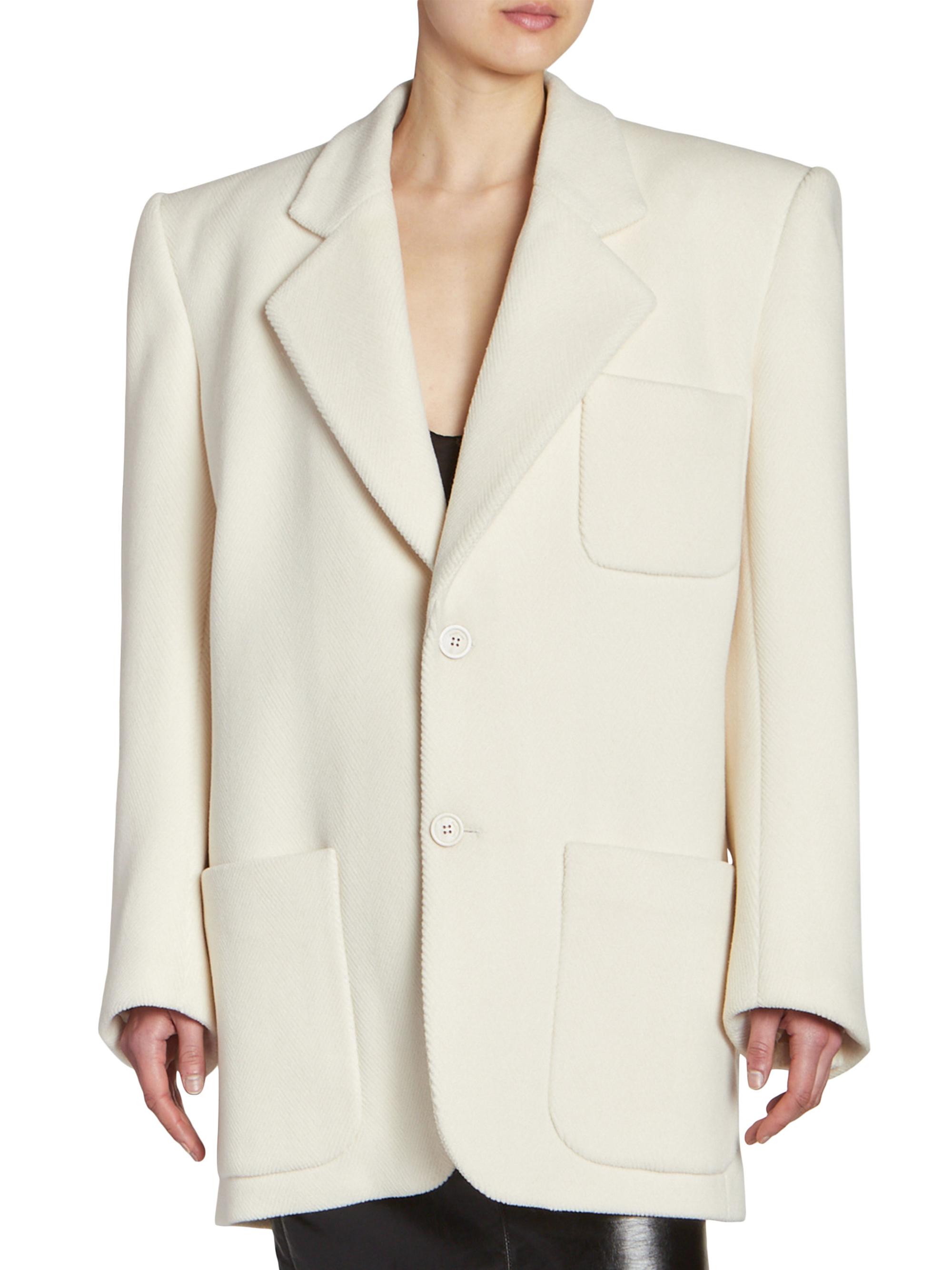 Saint Laurent Oversized Blazer In Chevron Wool | Saks Fifth Avenue