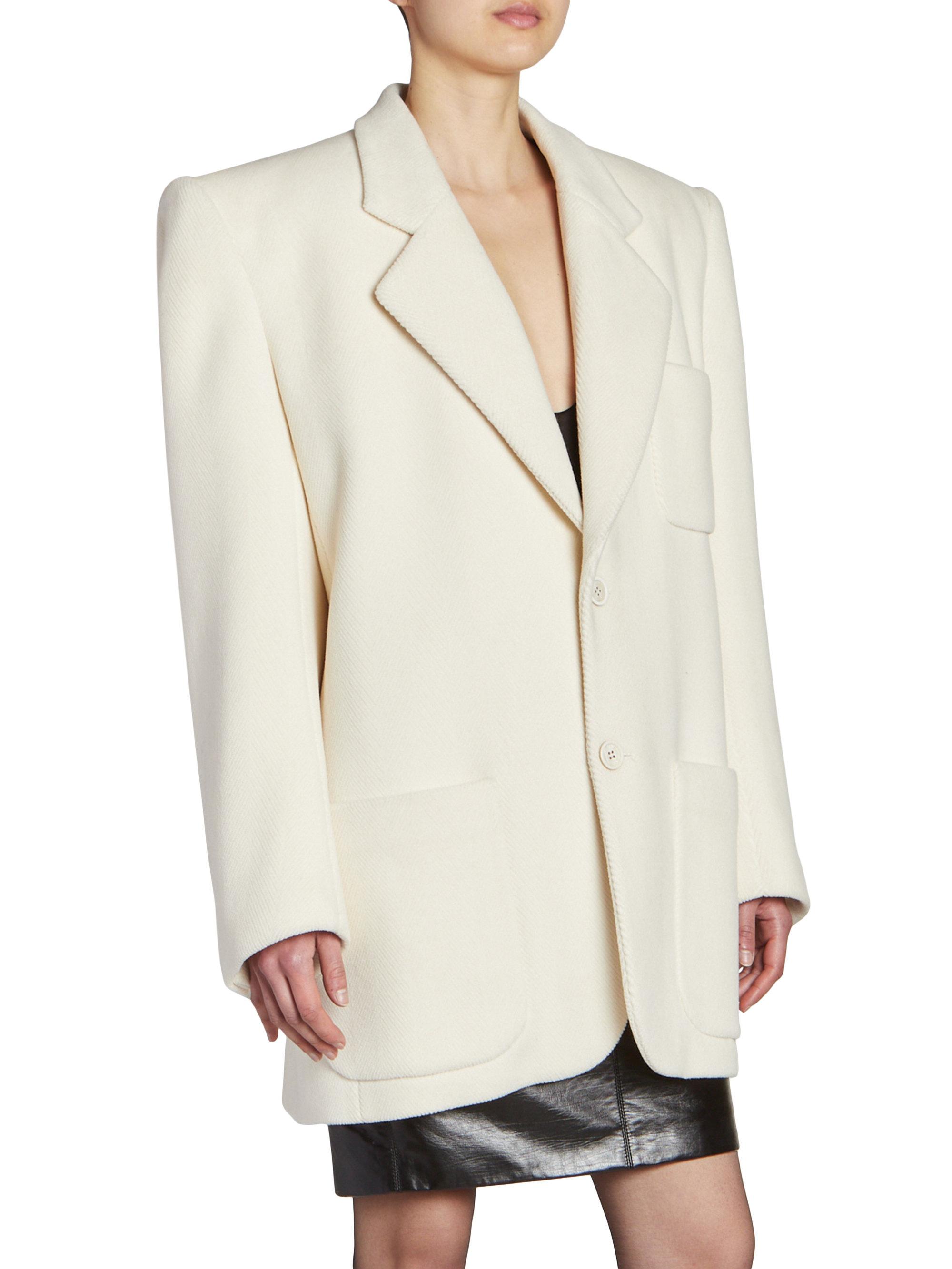 Saint Laurent Oversized Blazer In Chevron Wool | Saks Fifth Avenue