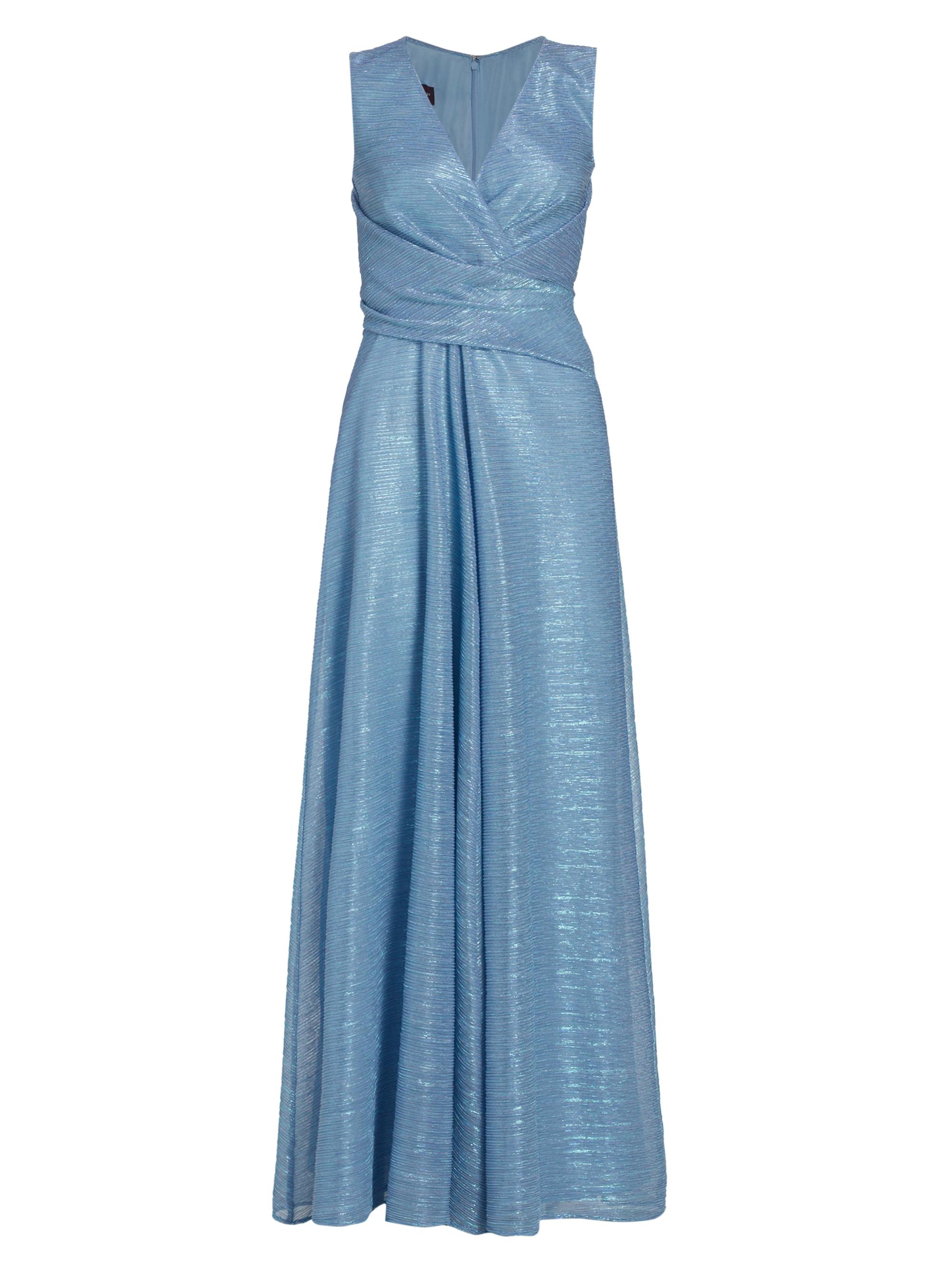 Talbot Runhof Women's Metallic Voile Sleeveless Gown - Sky