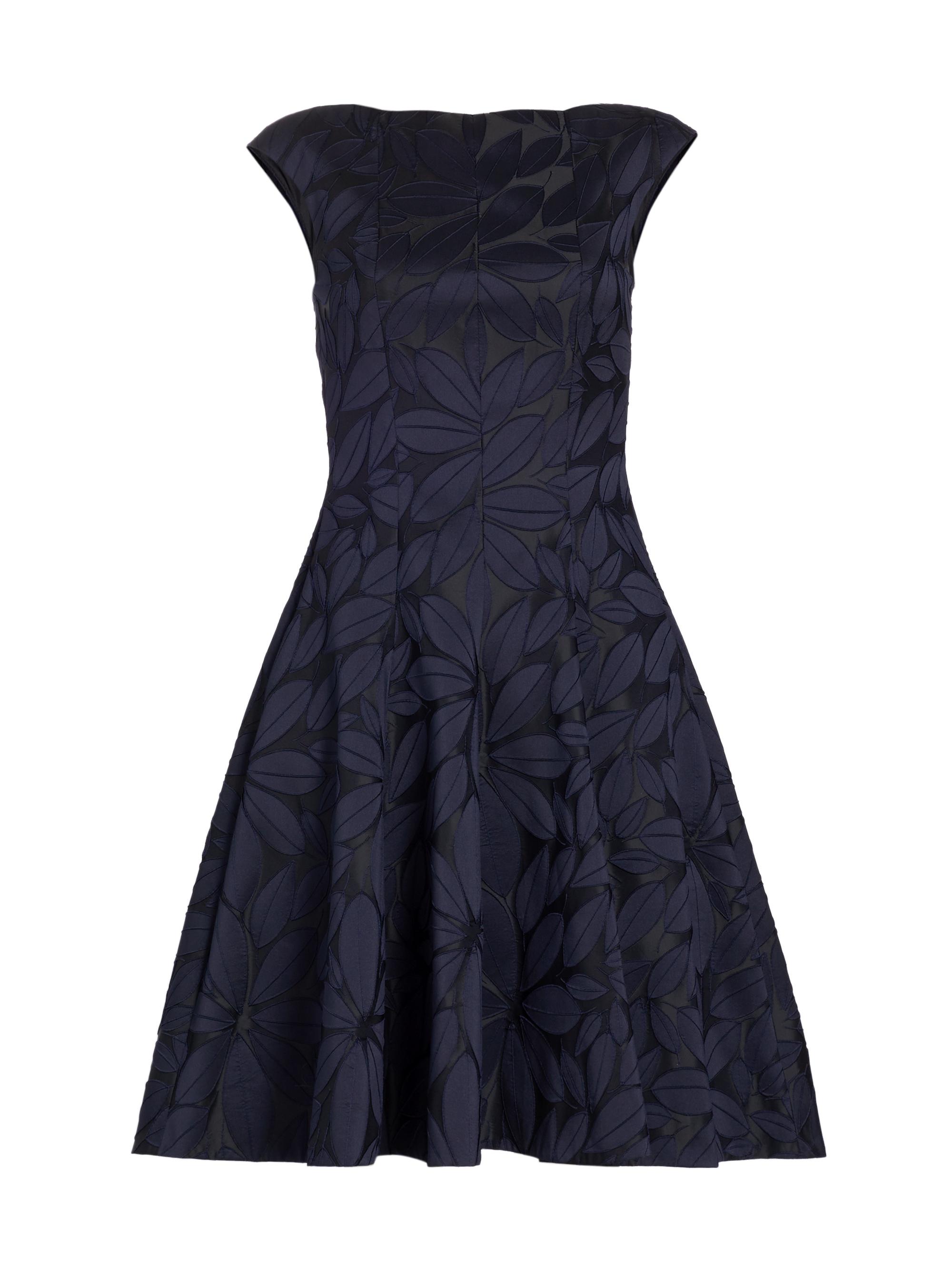 white christmas dresses Metallic Floral Jacquard Ruffle Midi Dress In Pink Multi