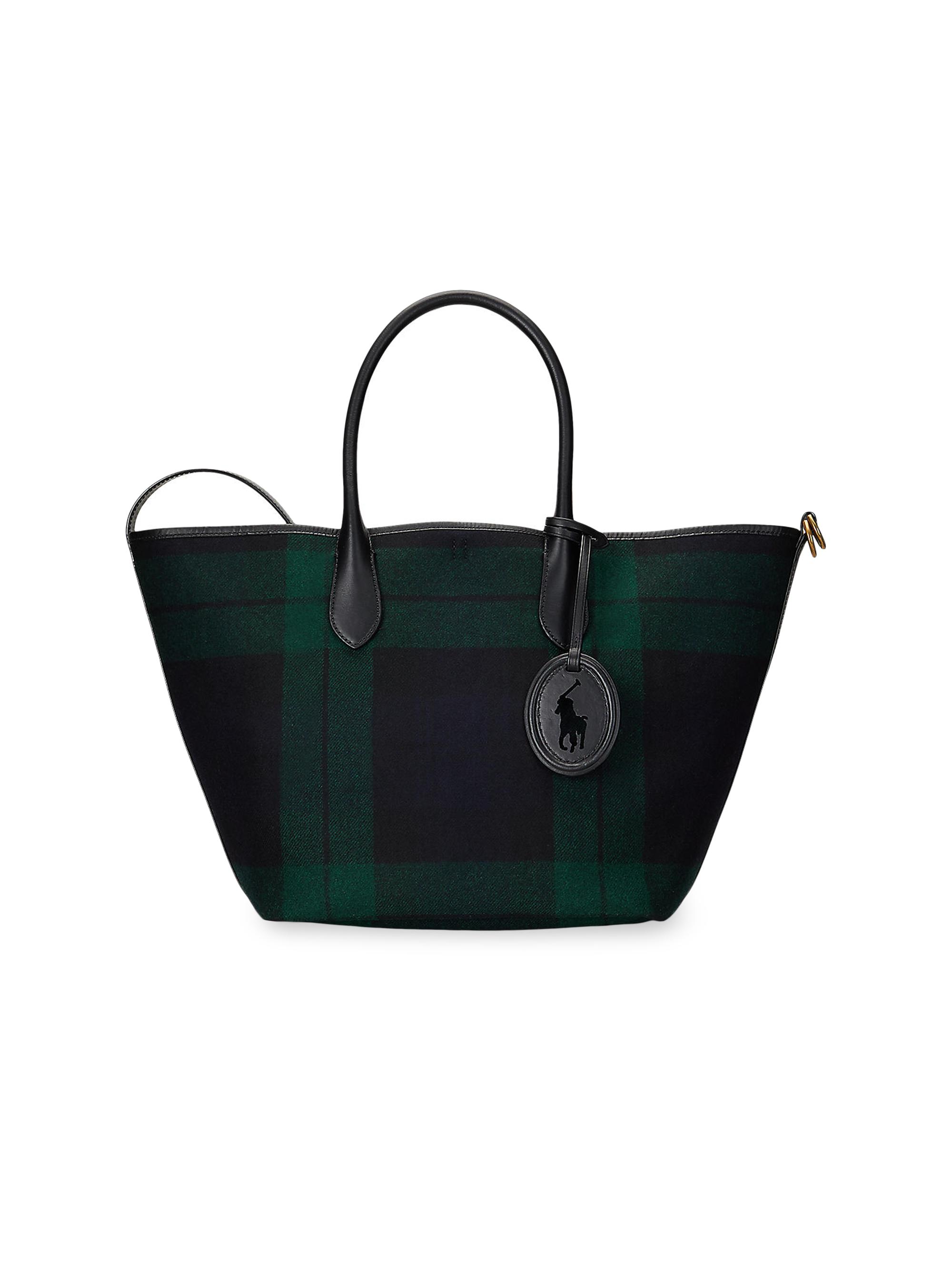 Polo Ralph Lauren Medium Bellport Plaid Wool Tote Bag | Saks Fifth