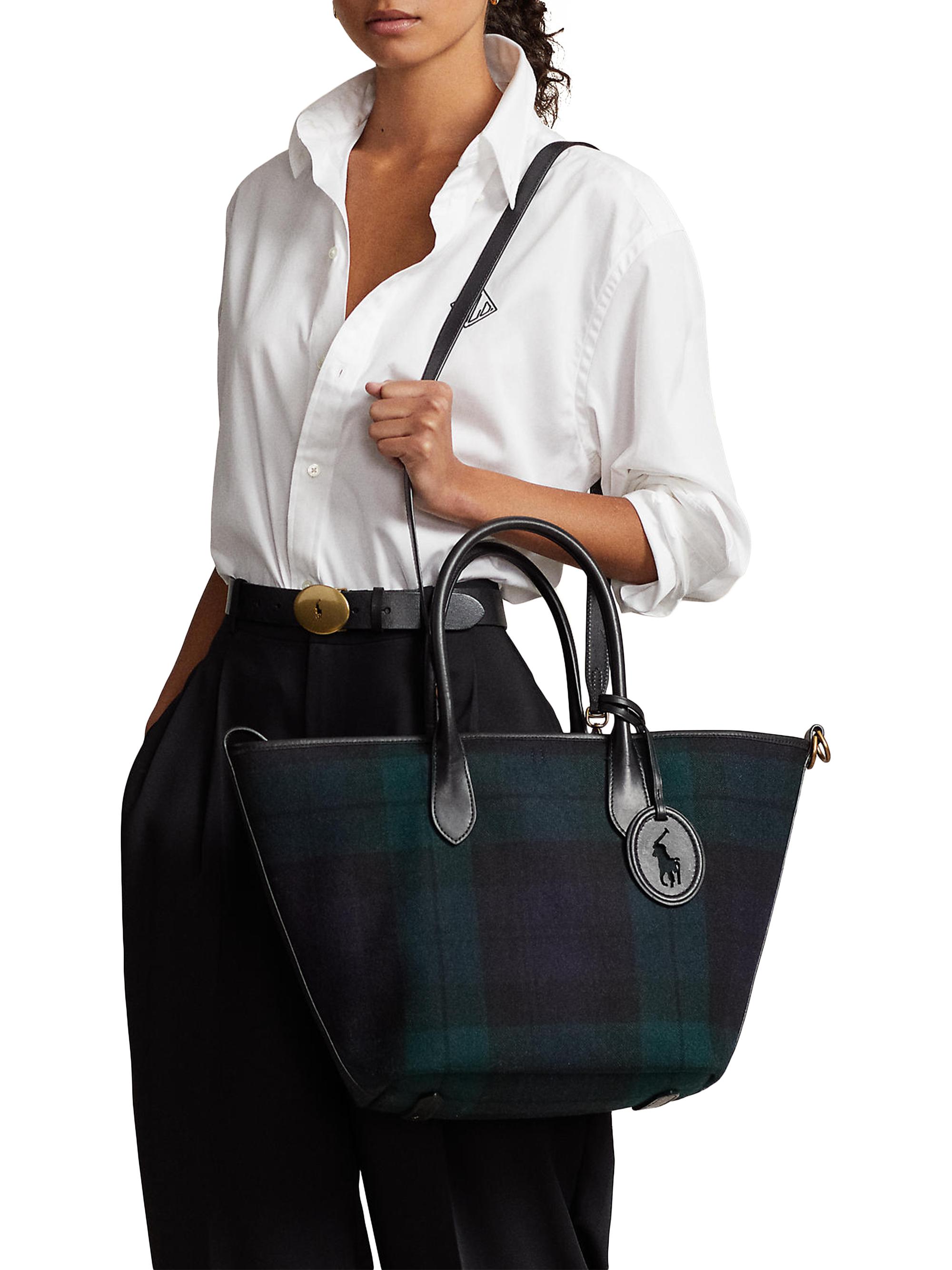 Polo Ralph Lauren Medium Bellport Plaid Wool Tote Bag | Saks Fifth