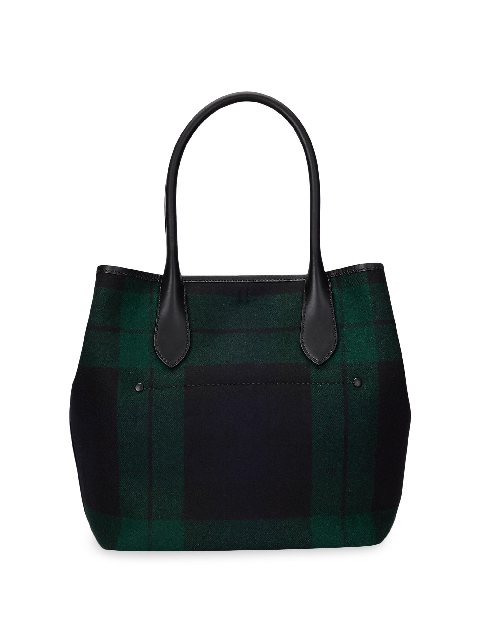 Polo Ralph Lauren Medium Bellport Plaid Wool Tote Bag | Saks