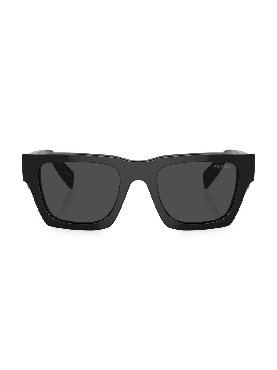 小物 archive PRADA square sunglasses eyewear Prada Eyewear triangle-logo Rectangular Sunglasses | Gold