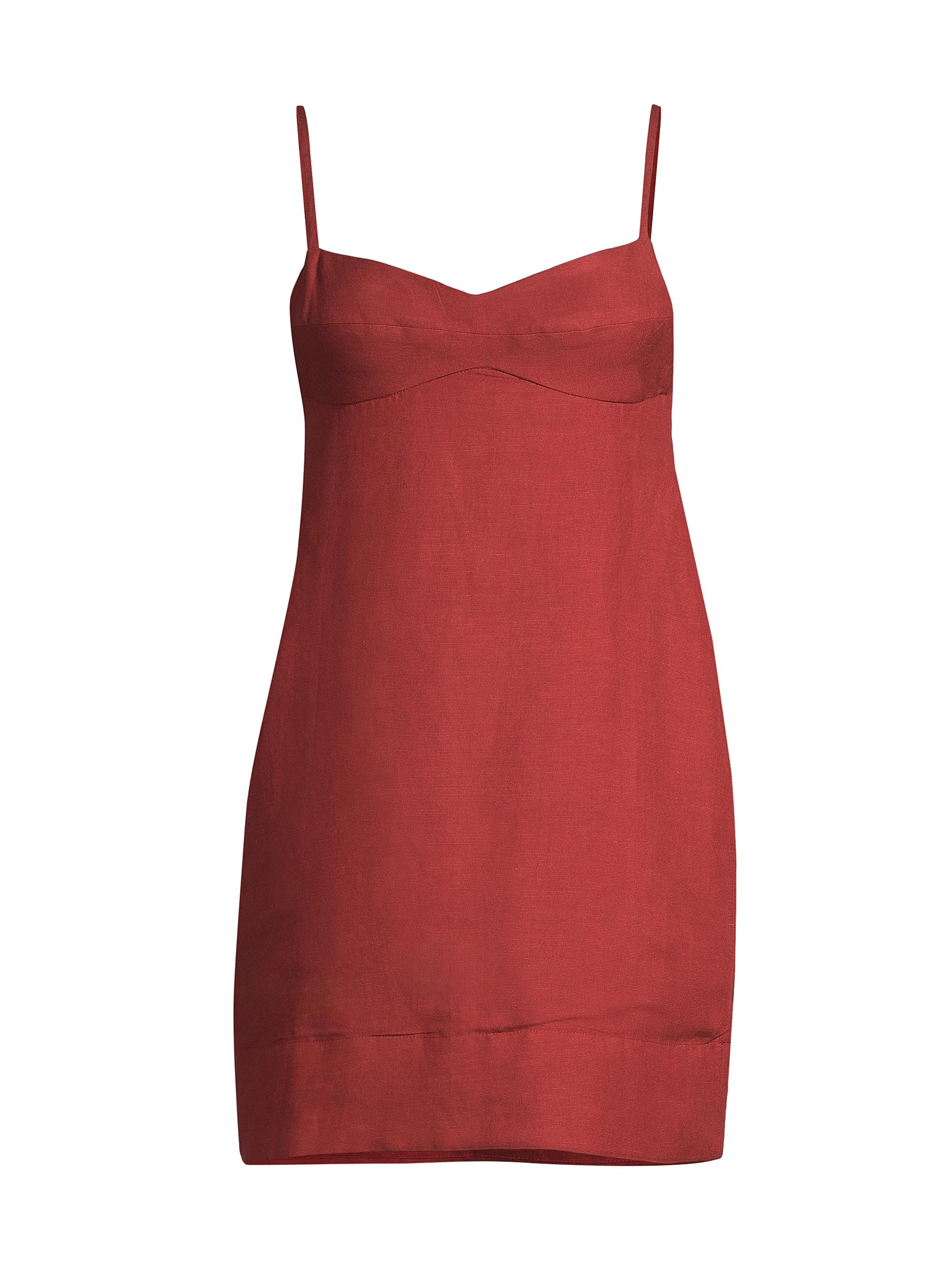 Haight. Women's Patricia Linen-Blend Minidress - Bordeaux