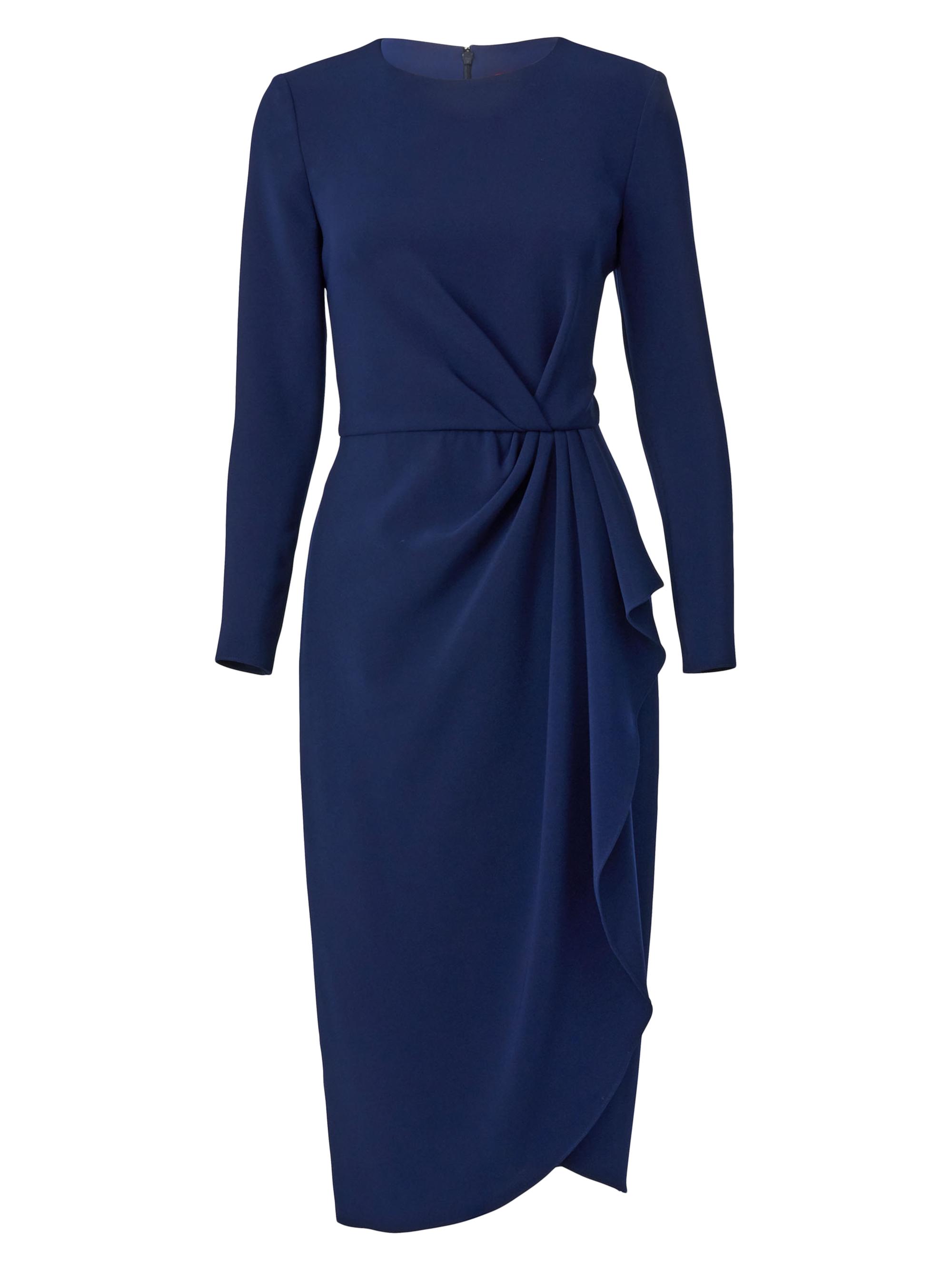 Carolina Herrera Women's Gathered Crewneck Midi-Dress - Midnight