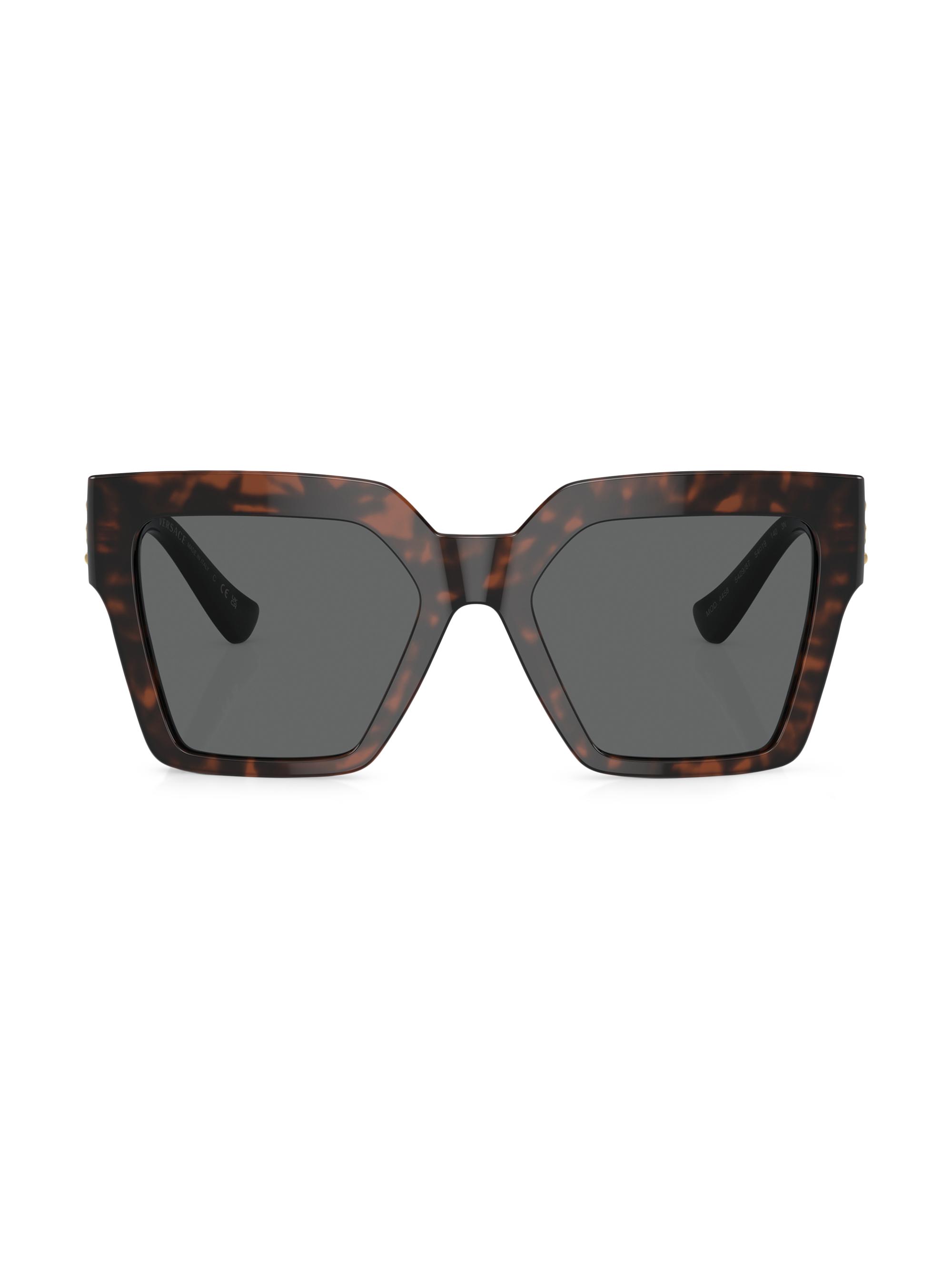 New! Versace 54MM Geometric Sunglasses Versace Women White Geometric Rectangle w/ Medusa Temples  main image 4