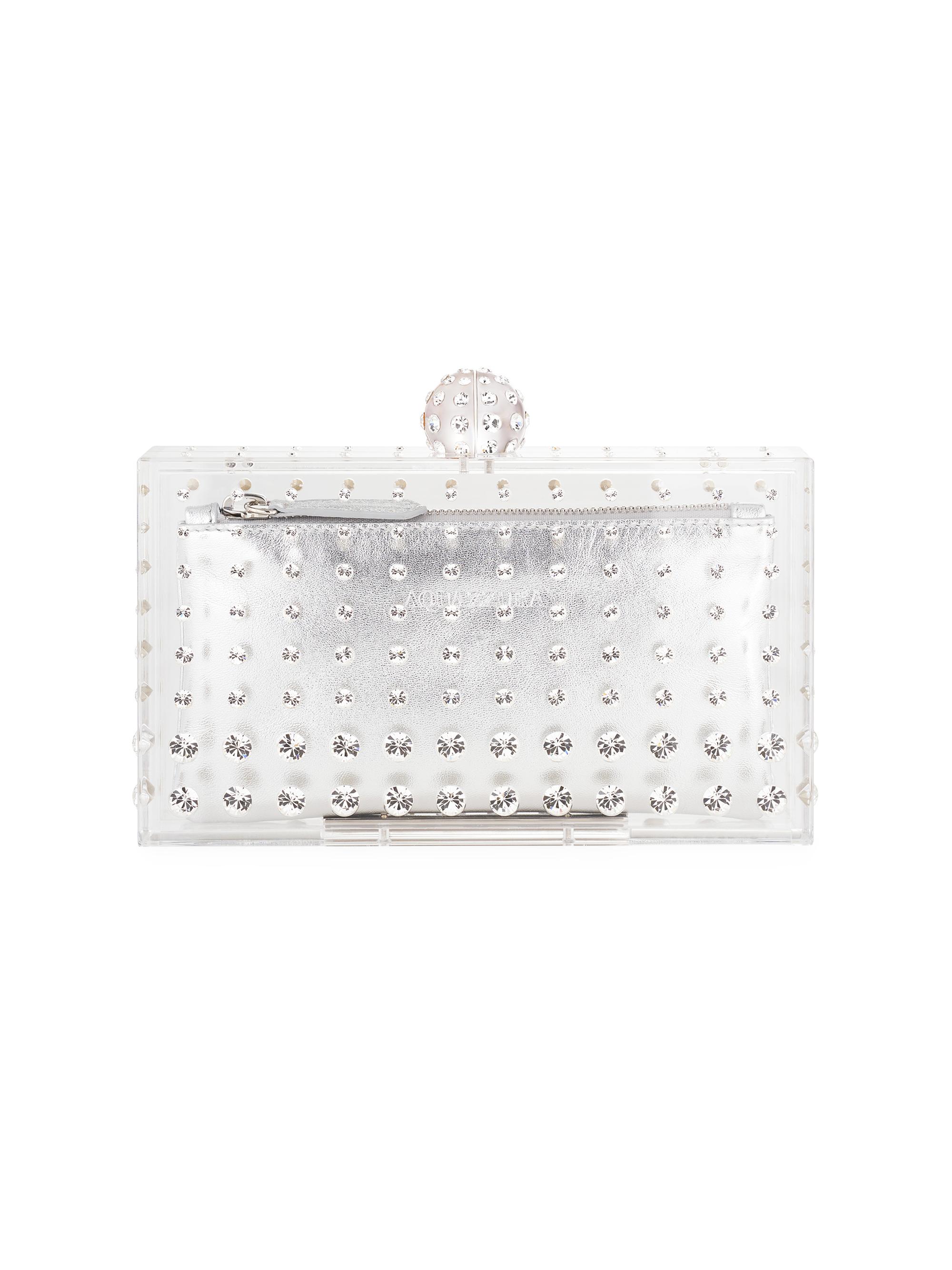 Aquazzura Women's Tequila Crystal-Embellished Clutch - Light Gold